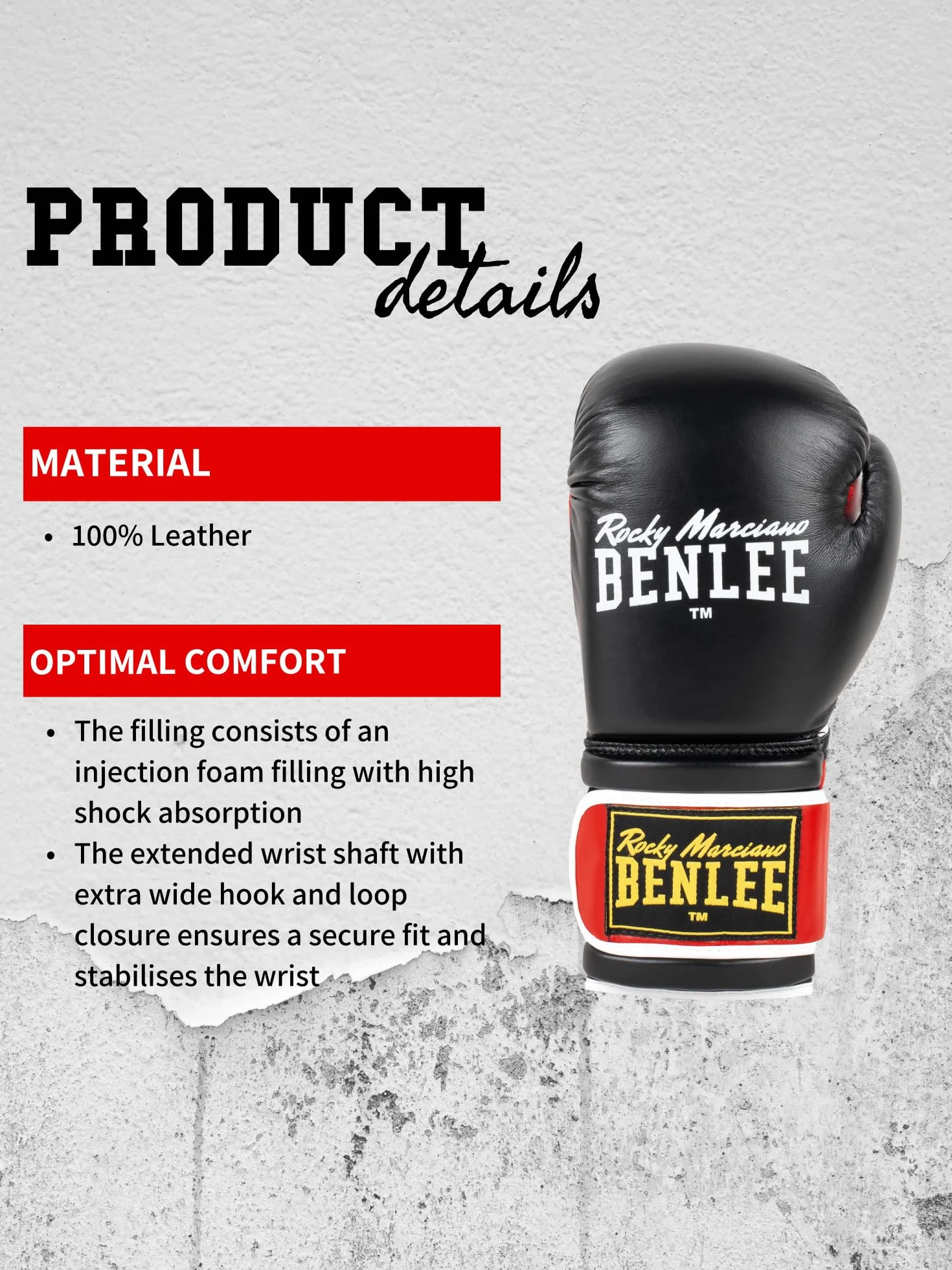 BENLEE Rocky Marciano Sugar Deluxe - Guantes de Boxeo. Unisex Adulto