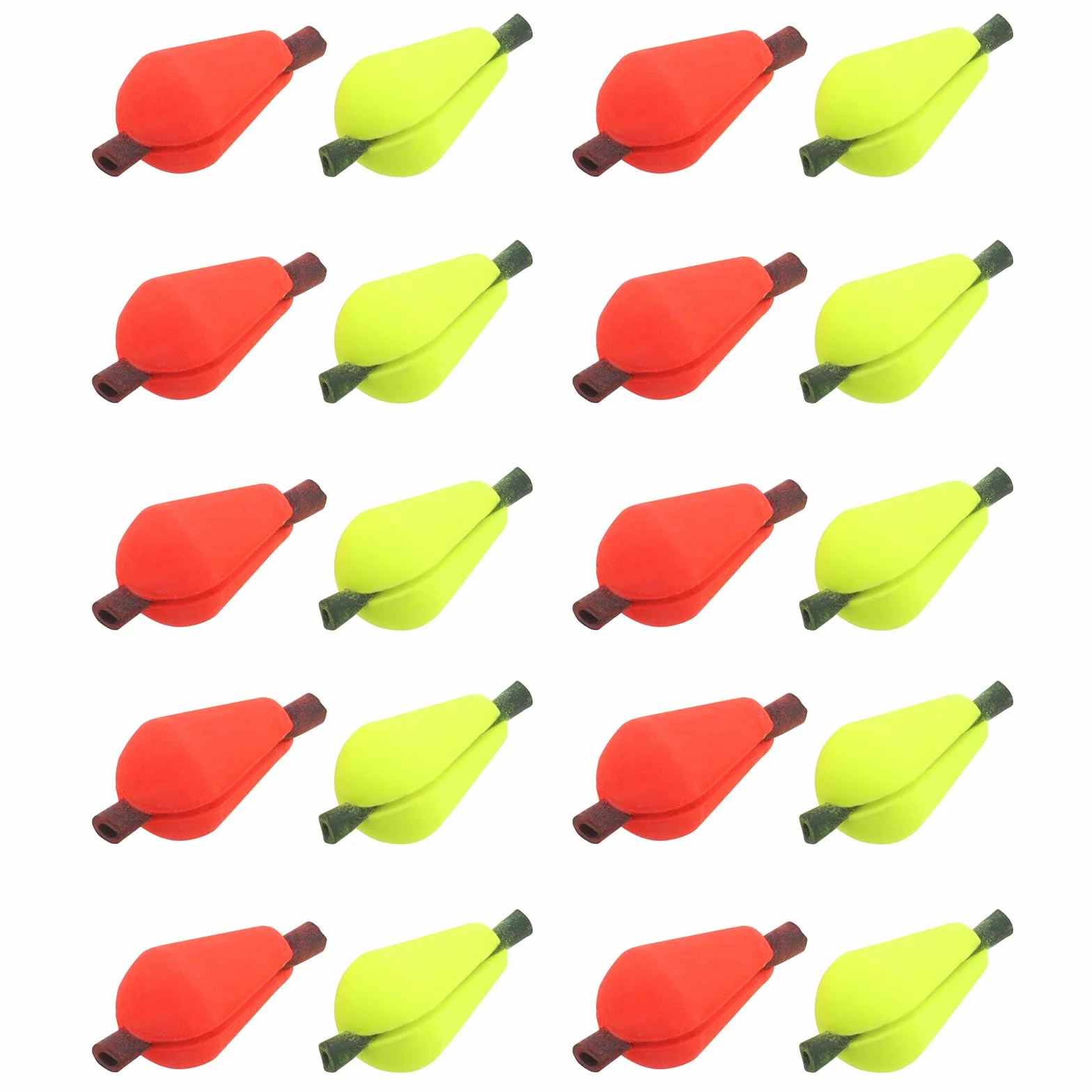 Create idea 20 Piezas Flotador de Espuma para Pesca con Mosca Indicador de Huelga Indicador de Gota de Agua Accesorio Fluorescente Amarillo Y Naranja Y Rojo