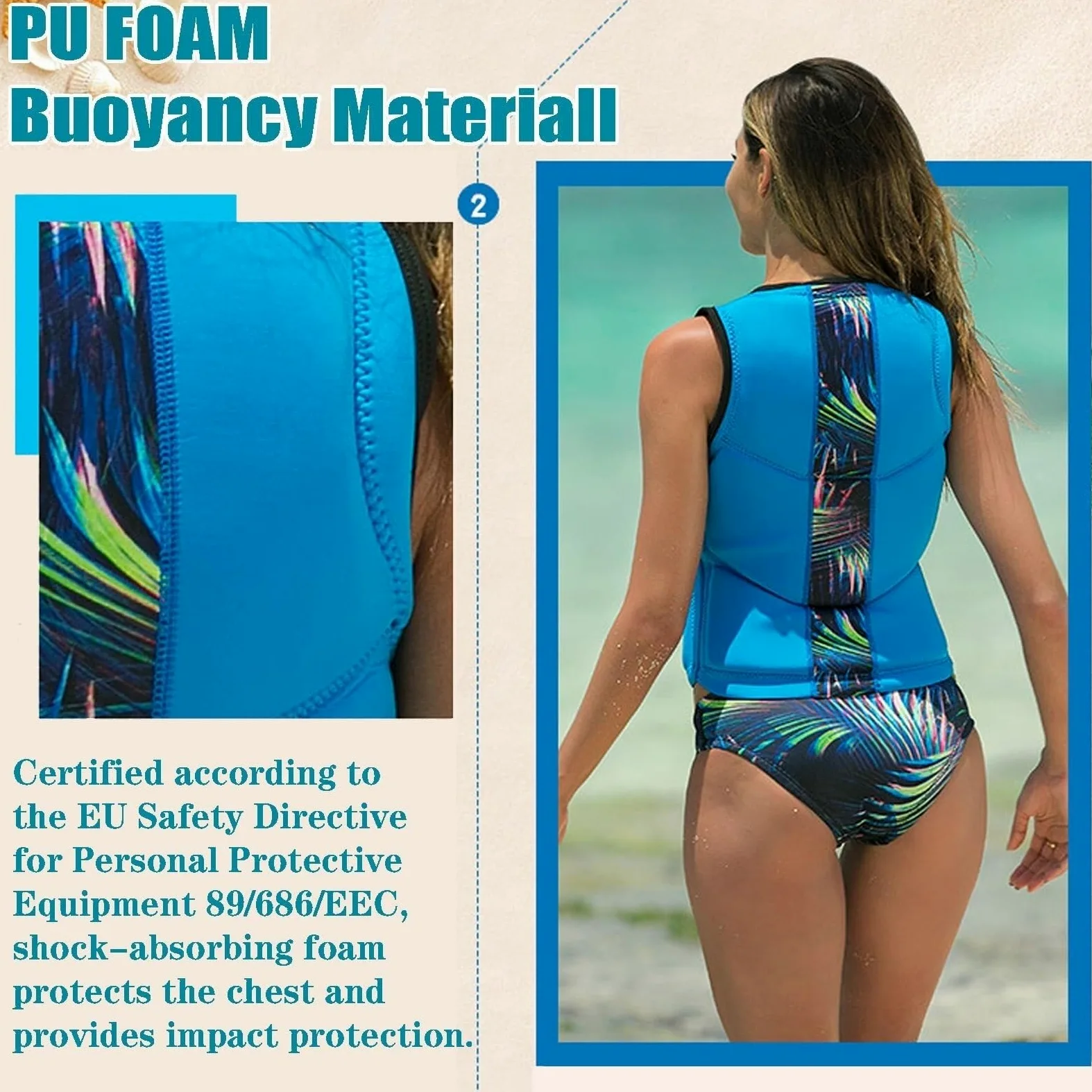 Chaleco de Kayak Neopreno con Cremallera | Chaleco de Kayak for Kayak, Pesca, Navegación, Surf, Remo, Adulto, Adolescente y Niño