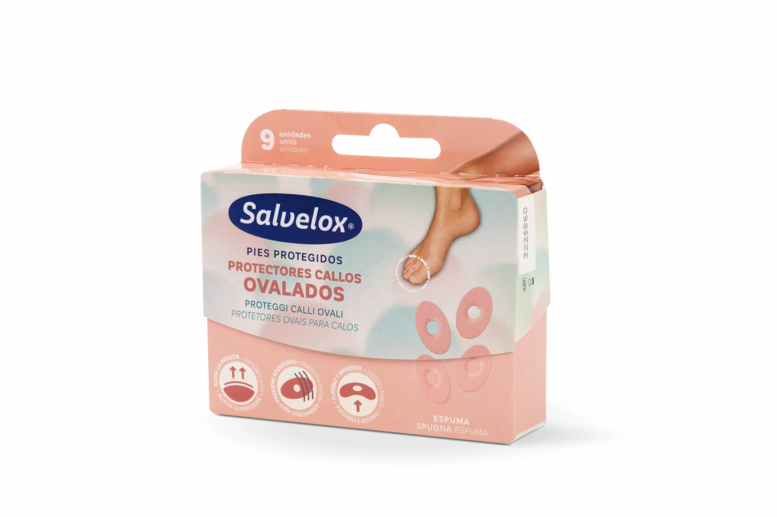 Salvelox Protectores para callos ovalados de espuma 9 Unidades
