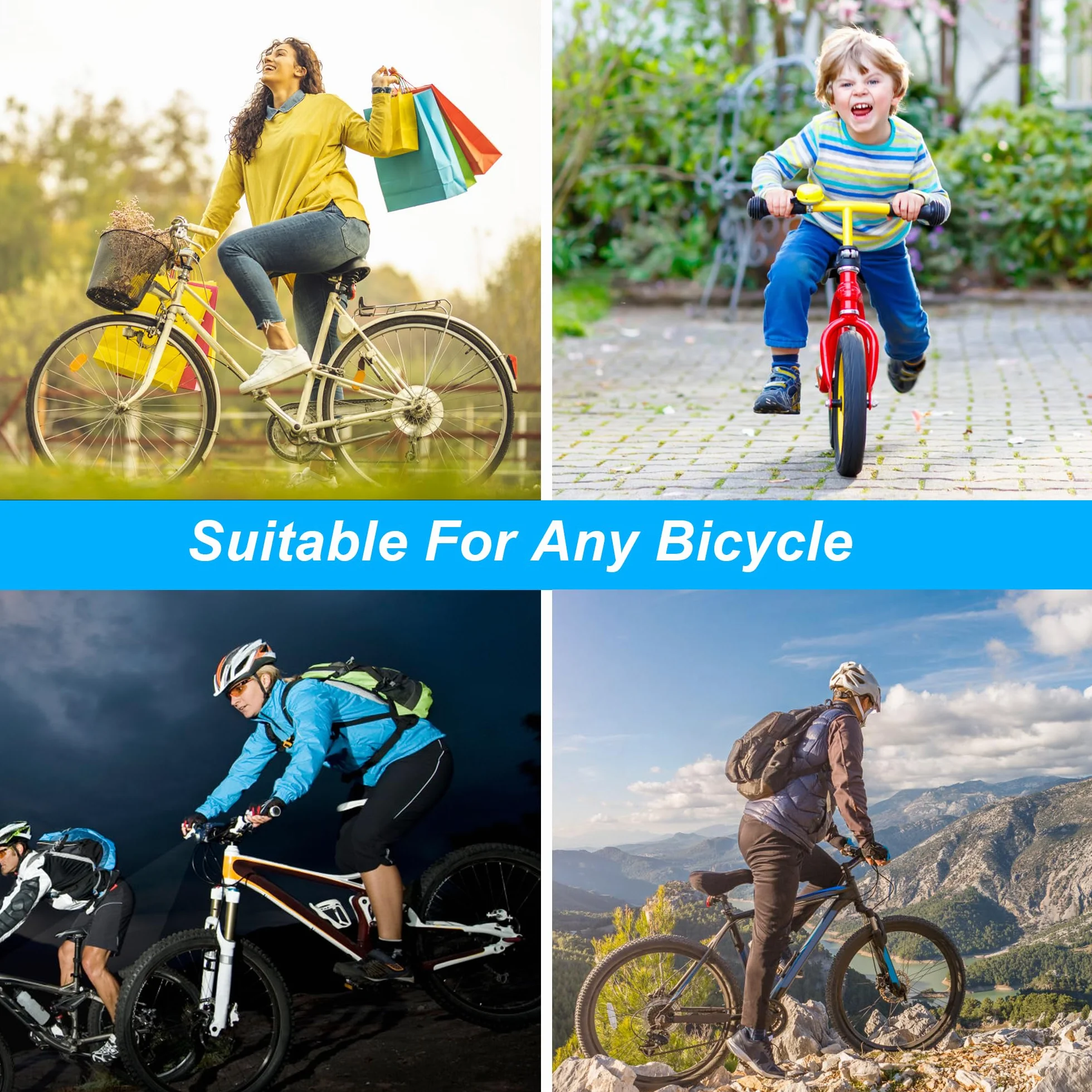Soporte Bicicleta para AirTag Soporte de Localizador con 8 Bridas para Bicicleta de Montaña Bicicleta Eléctrica Negro