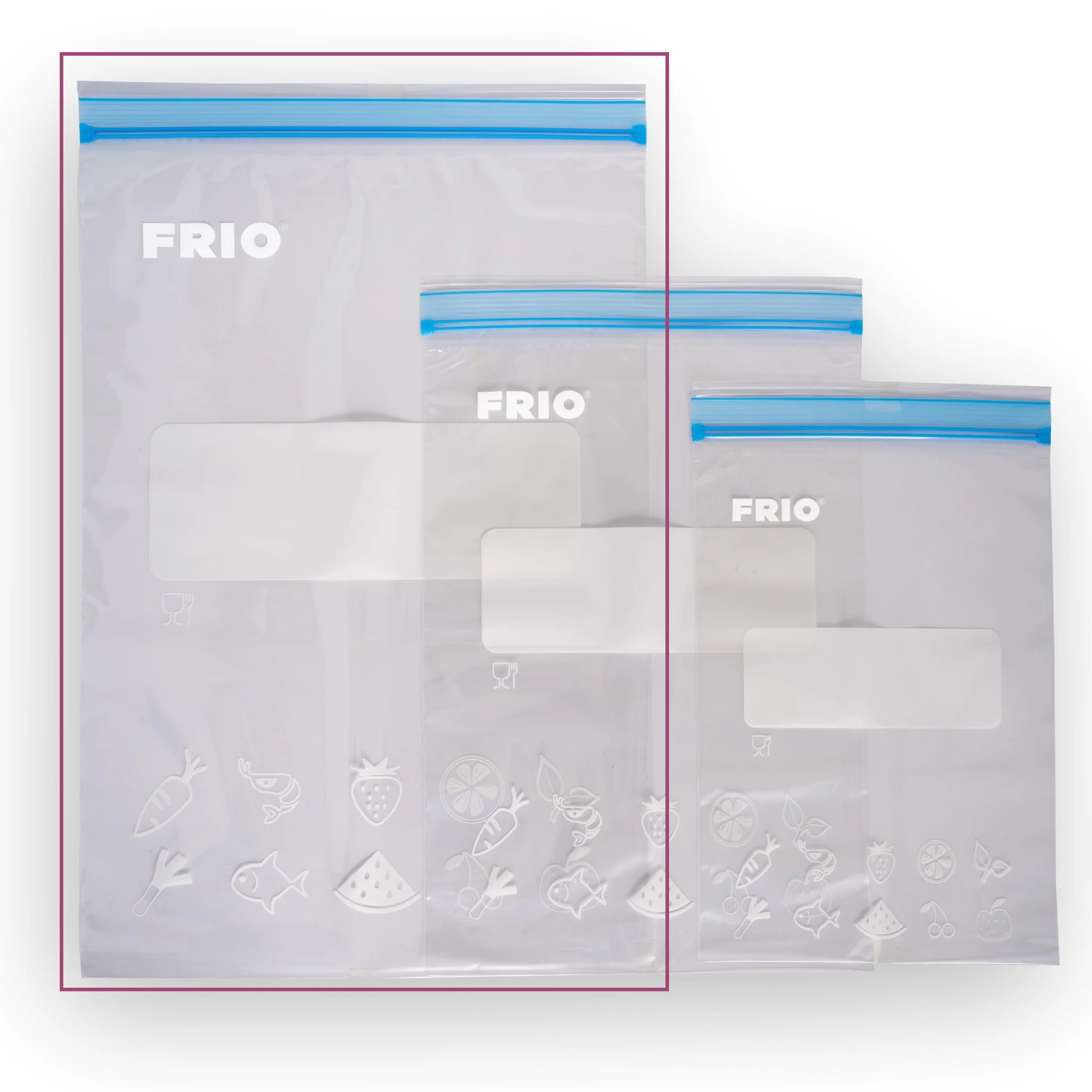 FRIO Bolsas grandes para congelar 6L Talla L 29x42 cm reutilizables cierre hermético sin BPA