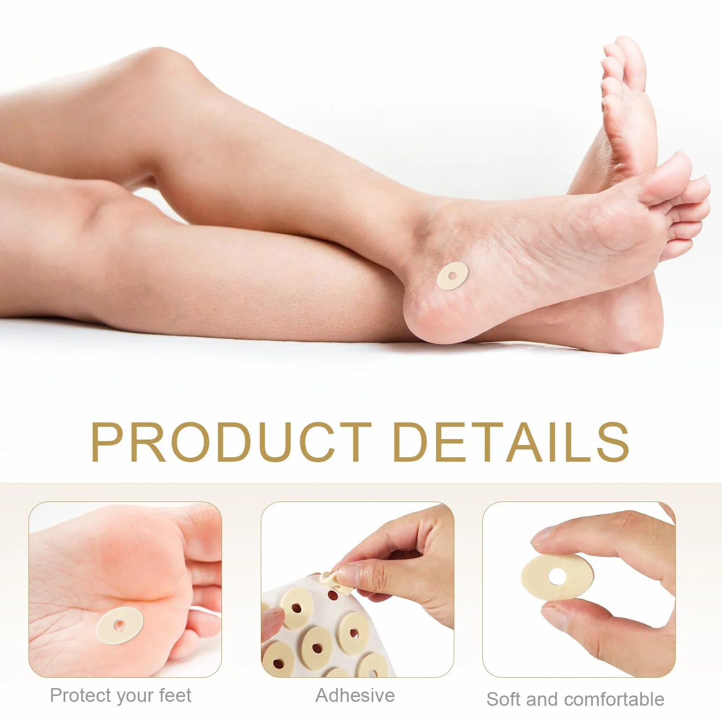 Almohadillas para Callos, Cojines Callos Esponja de Látex Autoadhesivas Protector de Callos para Dedos de Los Pies (Ovalado Pequeño)