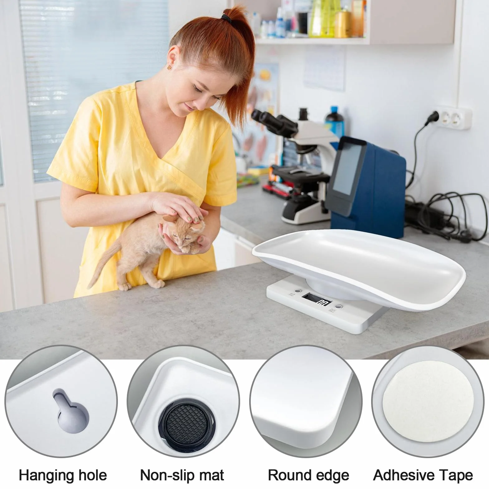 Báscula digital para mascotas 15 kg ± 1 gramo pantalla LCD mini báscula electrónica