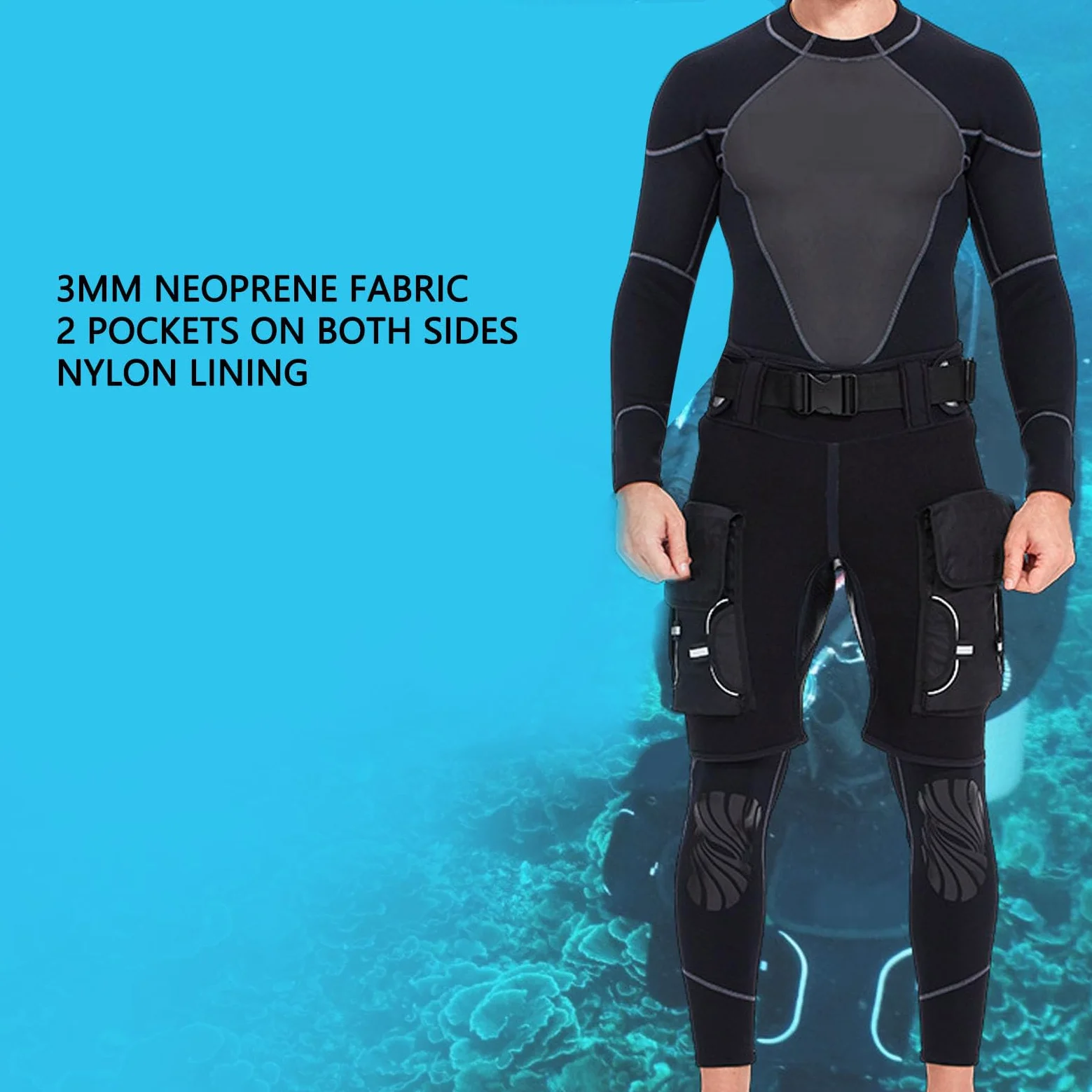 POENVFPO Pantalones cortos de neopreno técnicos para hombre, ajuste de compresión, cintura alta, calor, pantalones cortos de surf para buceo y snorkel