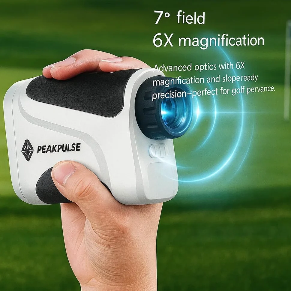 PeakPulse Rangefinder Golf 656 Yards Rangefinder with Flag-Lock, 6X Magnification,Vibration,Distance Measurement,The Most Suitable Gift for Golfers