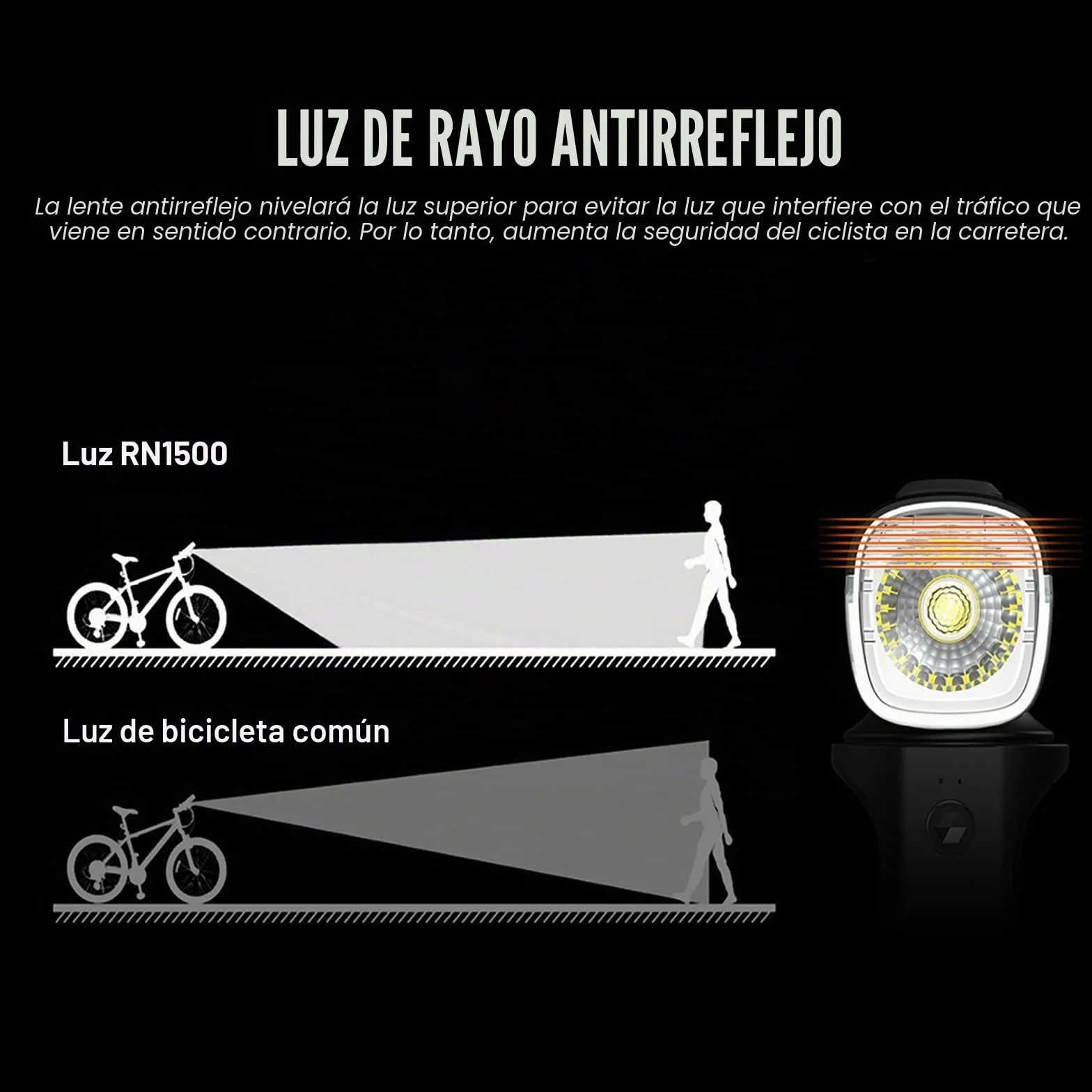 OLIGHT RN 1500 Linterna Delantera de Bicicleta Faro LED de Bici da 1500 Lúmenes Luz Bicicleta Delantera con Batería Recargable, IPX 7,Lámpara de MTB Impermeable y Recargable con USB Cable