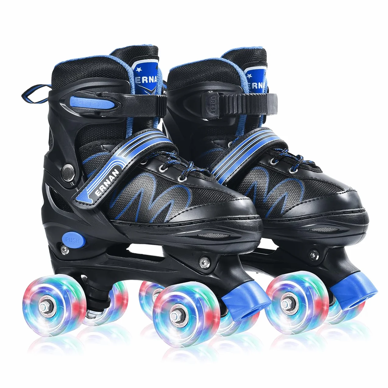 ERNAN Patines 4 Ruedas Ajustables con Ruedas Que Brillan en la Oscuridad para Niños Principiantes