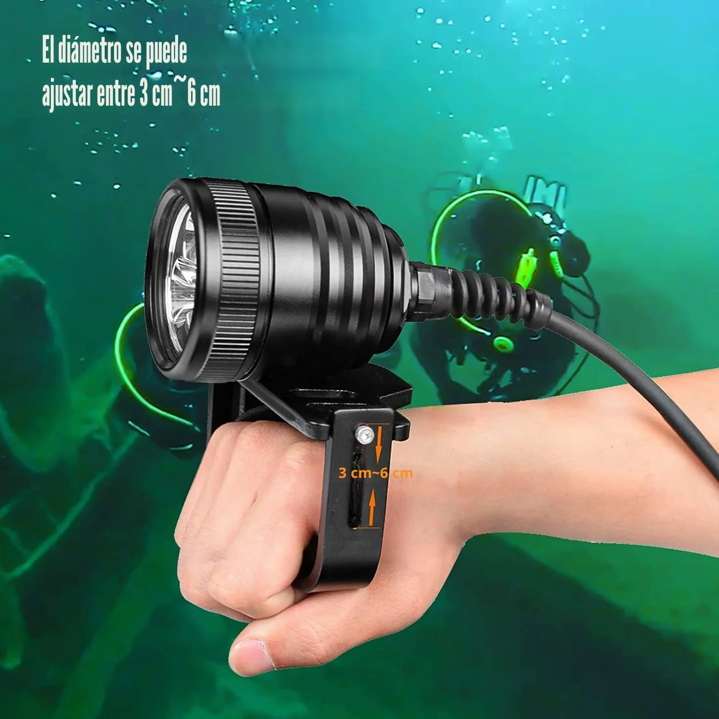 WD70 Canister luz de Buceo 3000 lúmenes Linterna de Buceo
