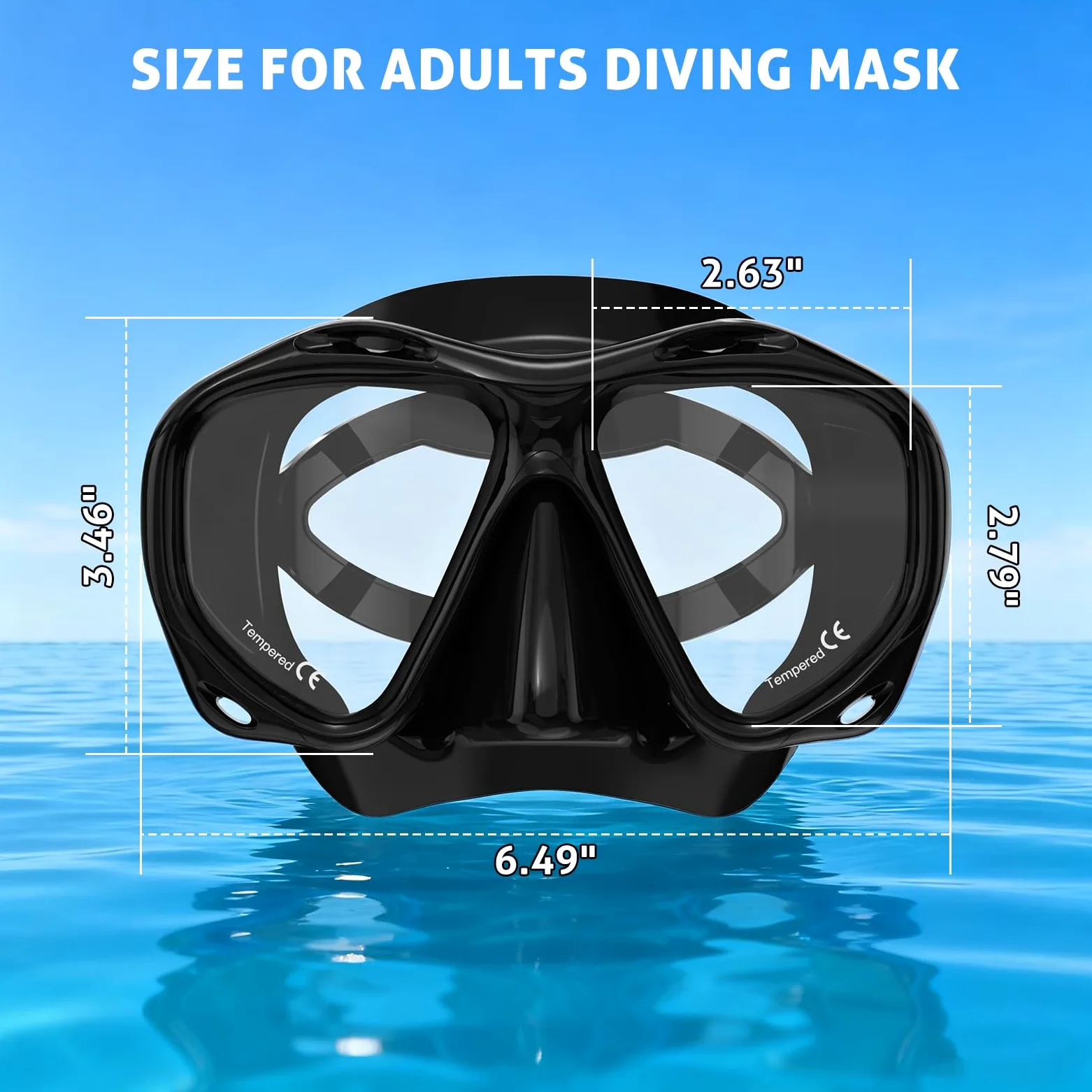 Máscara de buceo para adultos, máscara de buceo antivaho, gafas de buceo