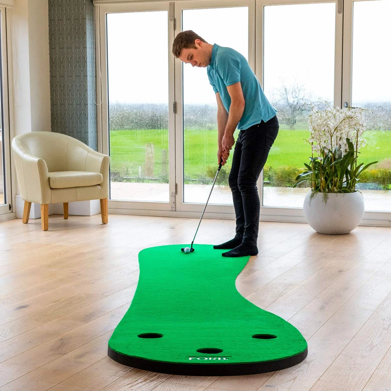 FORB Alfombra de Putting de Golf para Entrenamiento │ Tapete de Practica en Casa Entrena en el Campo o en tu Hogar │3m o 3,7m