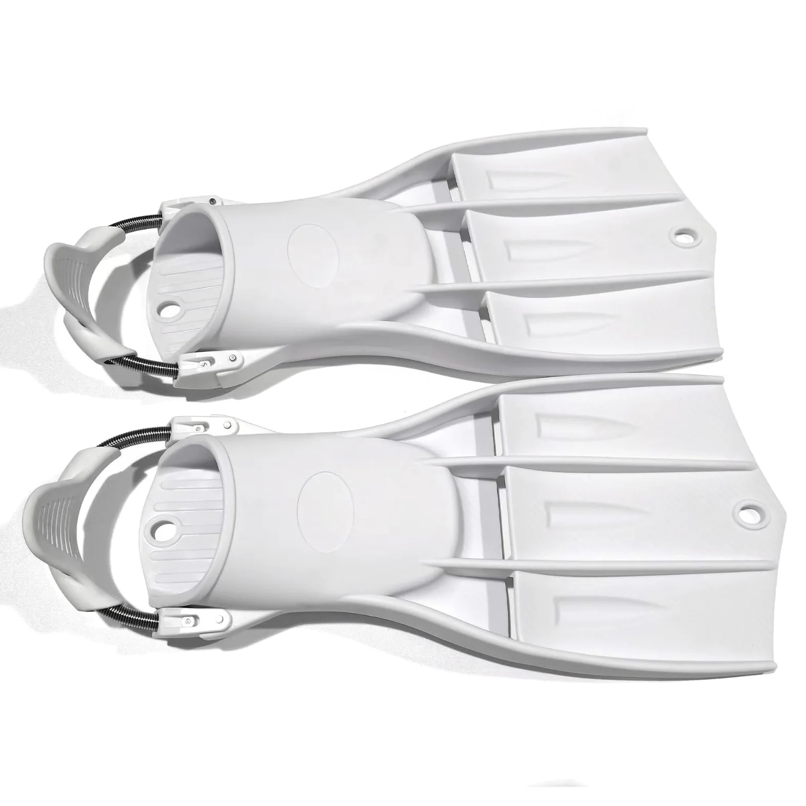 Gralara Aletas de Buceo Ajustables Aletas Fins con Cama Acolchada y Hebilla Rápida en TPE para Impulsar con Menor Esfuerzo Adecuadas para Aprendizaje Natación , Blanco , L 43-46