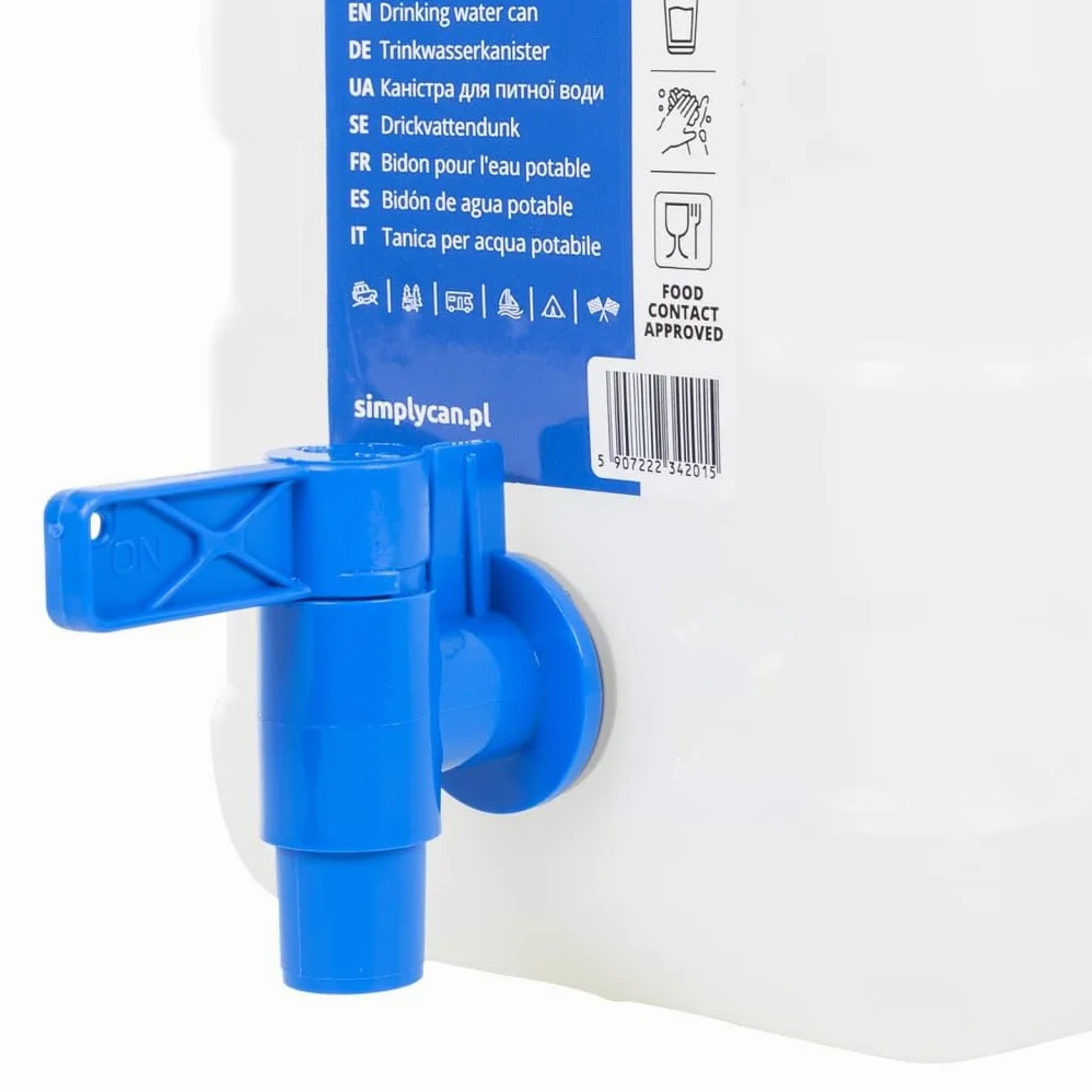 Depósito de agua con grifo y dispensador de jabón, 10 L, plástico transparente, apilable, con asa y cierre, ideal para camping, exterior, fiesta, senderismo, almacenamiento, caja organizadora