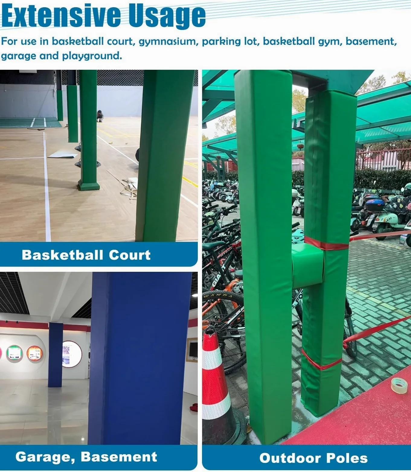 Almohadilla protectora impermeable para bastón de baloncesto resistente para postes cuadrados en garaje o sótano, ideal para la seguridad de equipos deportivos