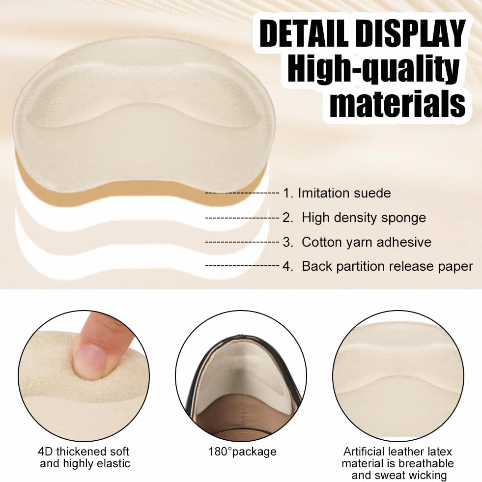 Vicloon Inserciones de Talón y Almohadillas Metatarsianas, 6 Pares Cojín de Gel Reutilizable Antirozaduras para Zapatos