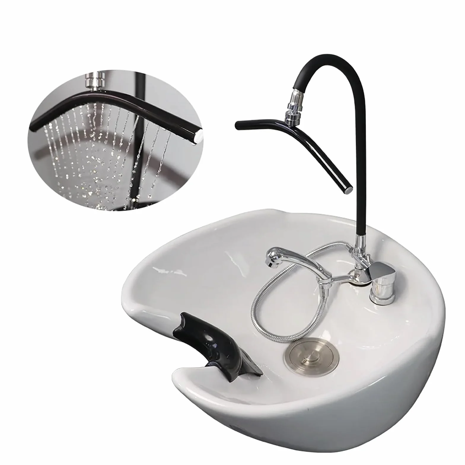 Ducha en Cascada para Champú Lavabo Estación de Cabello Salón de Belleza