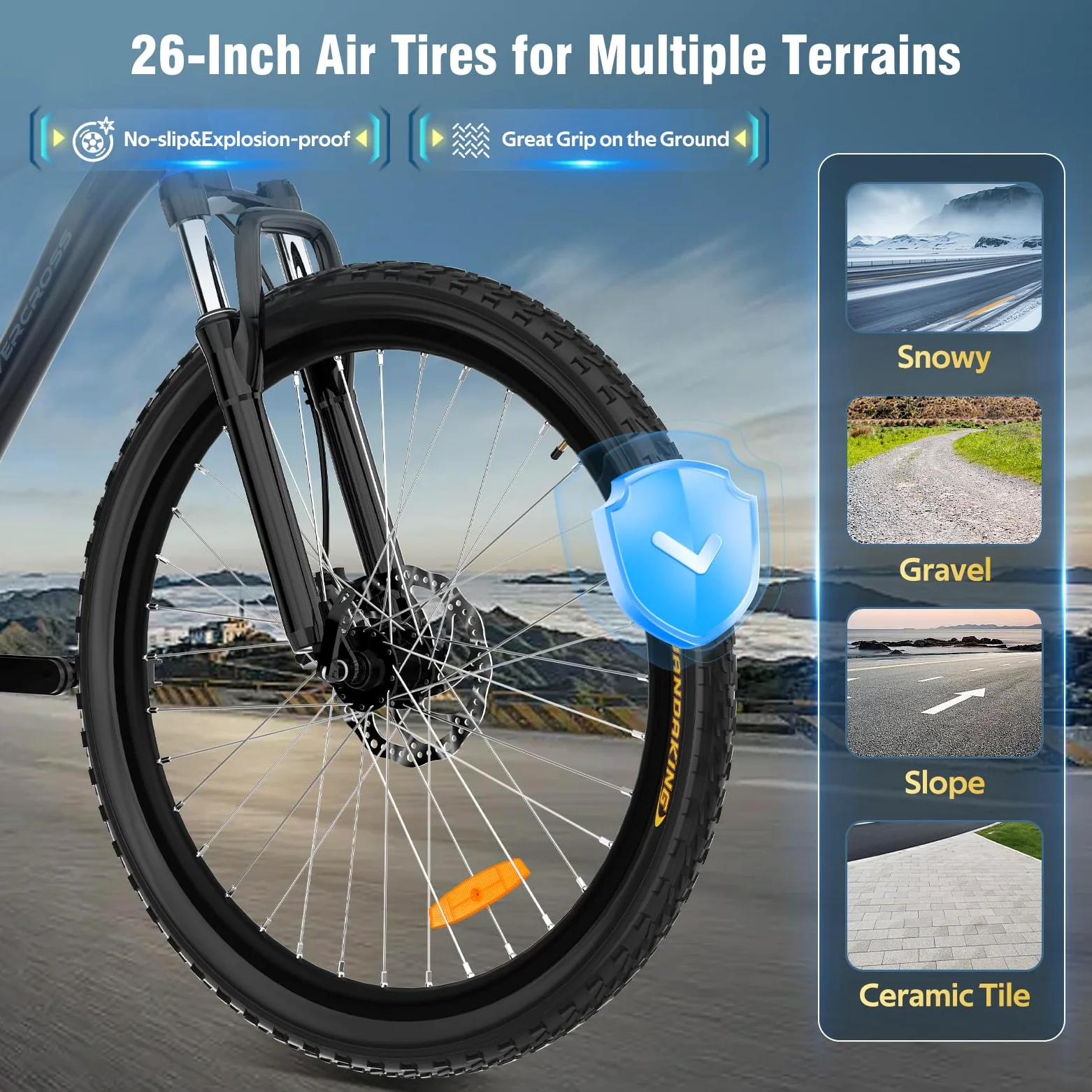 EVERCROSS Bicicleta de Montaña para Adultos, Bicicleta de 26 Pulgadas, Sistema de 21 Velocidades, Cuadro de Aluminio con Suspensión Delantera, Bike Todoterreno con Frenos de Disco, Carga Máx.150 kg