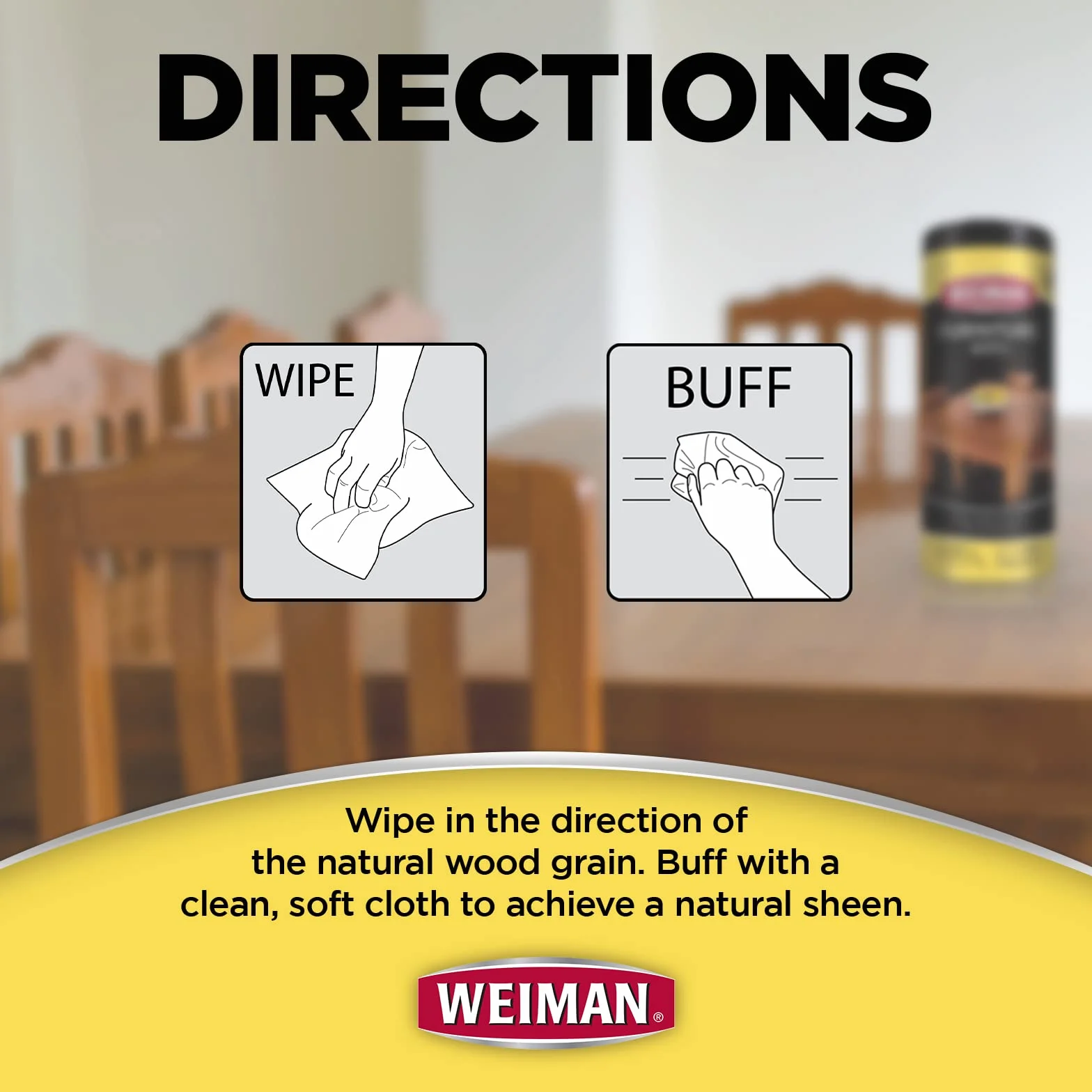 Weiman Furniture Wipes 30 Count UVX-15 Surface Safe