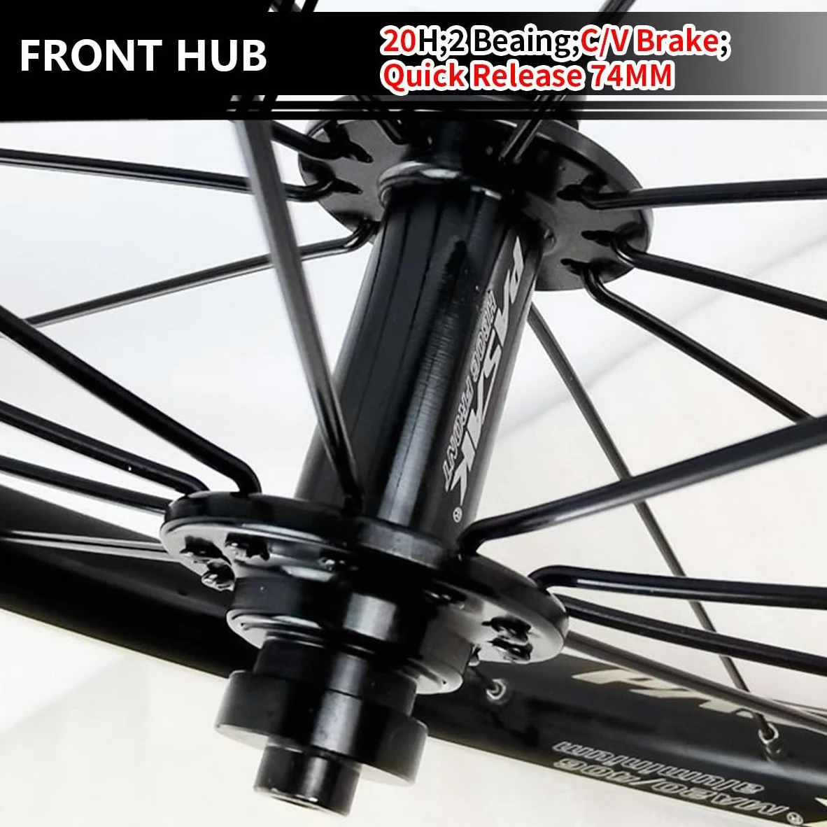 20" 406/451 Juego De Ruedas para Bicicleta BMX Llantas De Aleación De Aluminio Freno C/V Liberación Rápida 20/24H Bujes Delantero Y Trasero para Cassette De 7-12 Velocidades