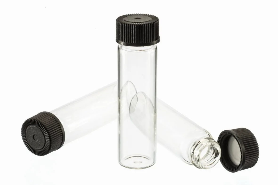 SE Paquete de 144 frascos de vidrio transparente (2-3/16" x 9/16" Dia.) - GB4