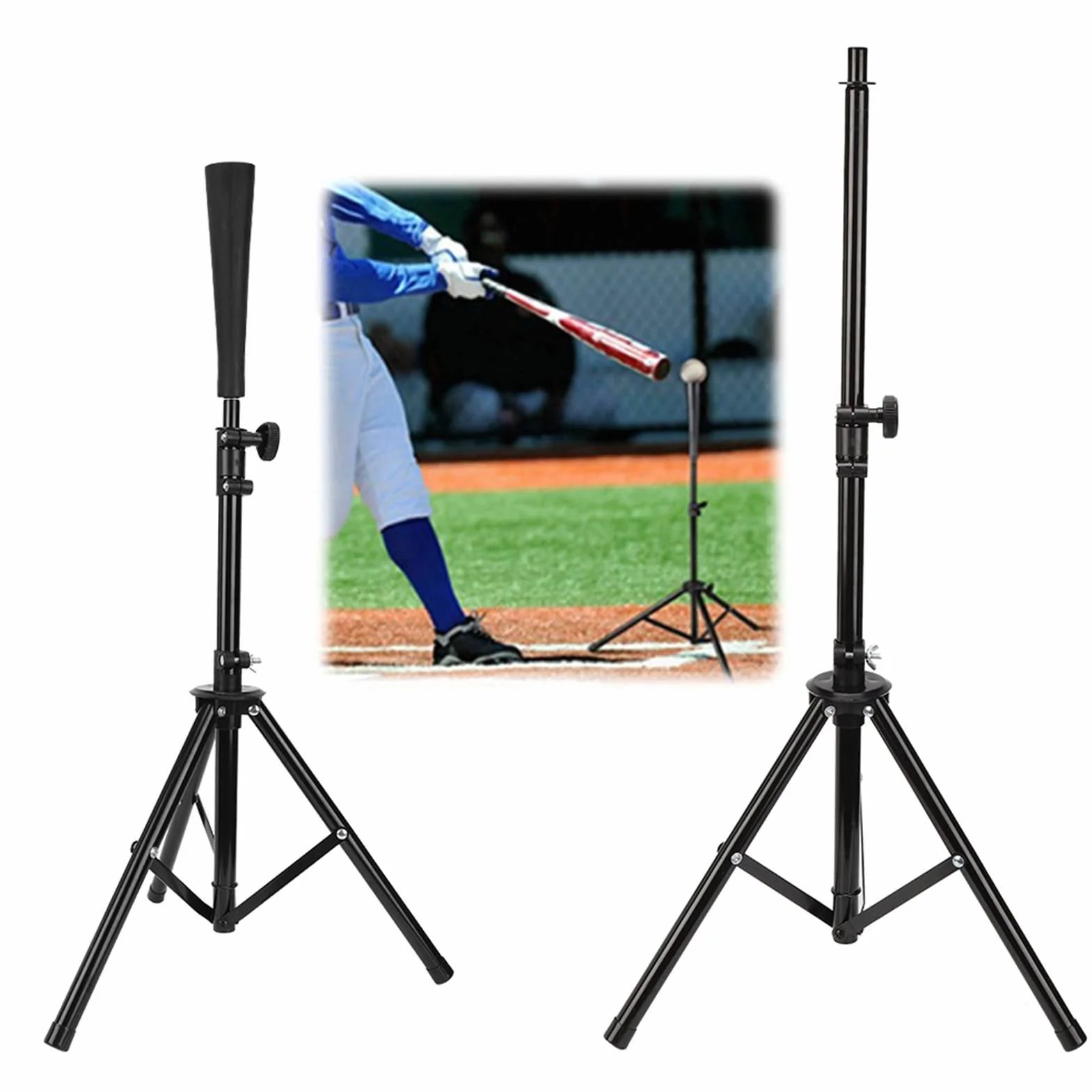 Camiseta de Bateo de Béisbol Ajustable, Soporte en T para Trípode de Softbol, ​​Soporte Portátil para Entrenamiento de Práctica, Instalación Rápida, Uso en Interiores y