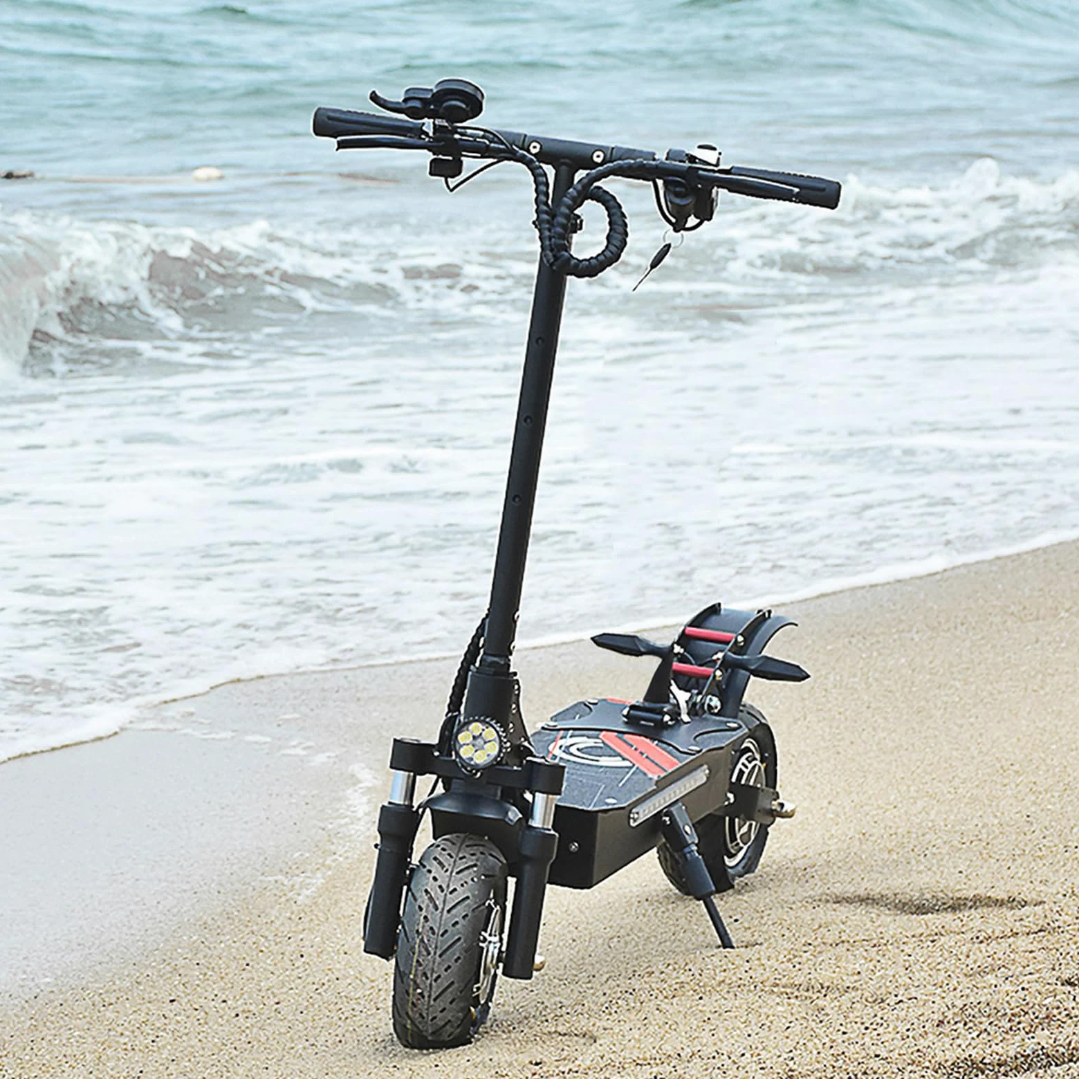 HWWH P7 Patinete Electrico Adultos Ligero Plegable Scooter Eléctrico Adolescentes Mujeres Barato 10 Pulgadas Bimotor Doble Suspensión 52 V/19 AH Batería de Litio 200 kg de Carga