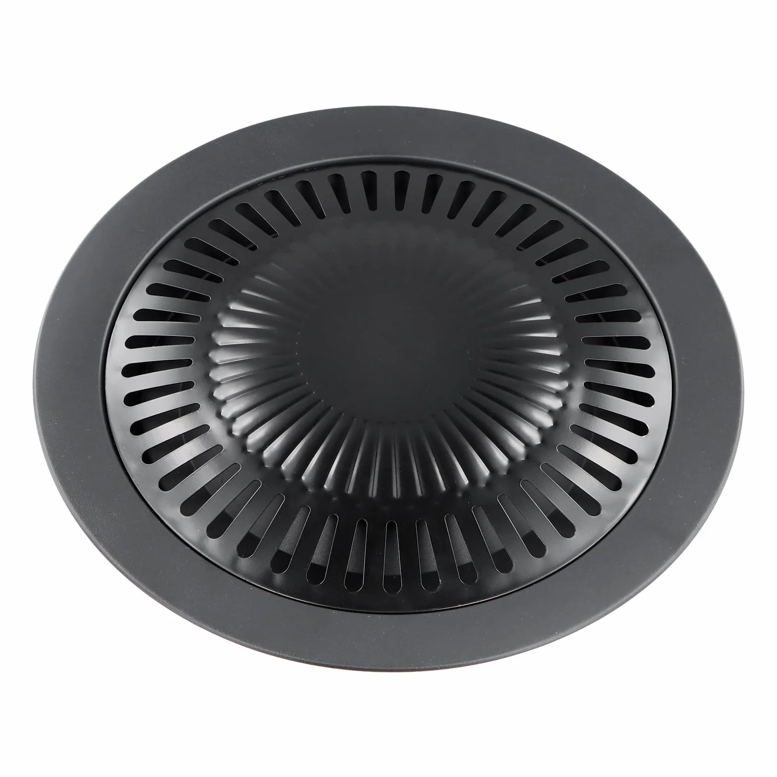 Parrilla para Hornillo Camping de Gas Portátil, Diámetro de 32 cm, Negro Placa de Barbacoacon Revestimiento Antiadherente Ranuras Guía