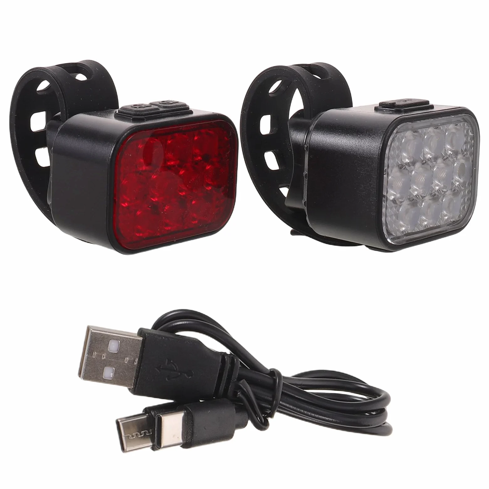 Zerodeko 1 Juego de Luces para Bicicleta Recargables por USB e Impermeables: LED superbrillantes | Faro delantero con 8 modos y luz trasera con 9 modos - Resistente al agua para ciclismo en cualquier condición climática.