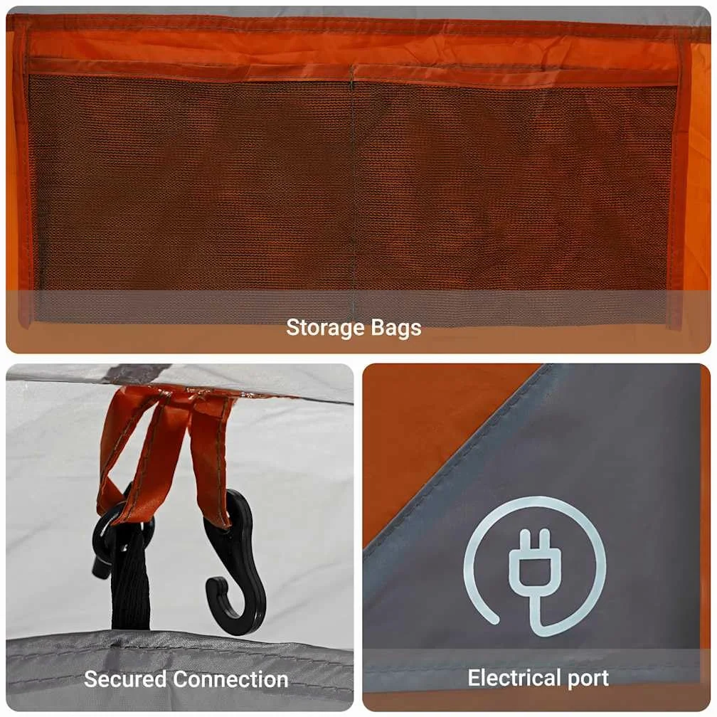vidaXL Tienda de Campaña Familiar Túnel 6 Personas Impermeable Refugio de Jardín