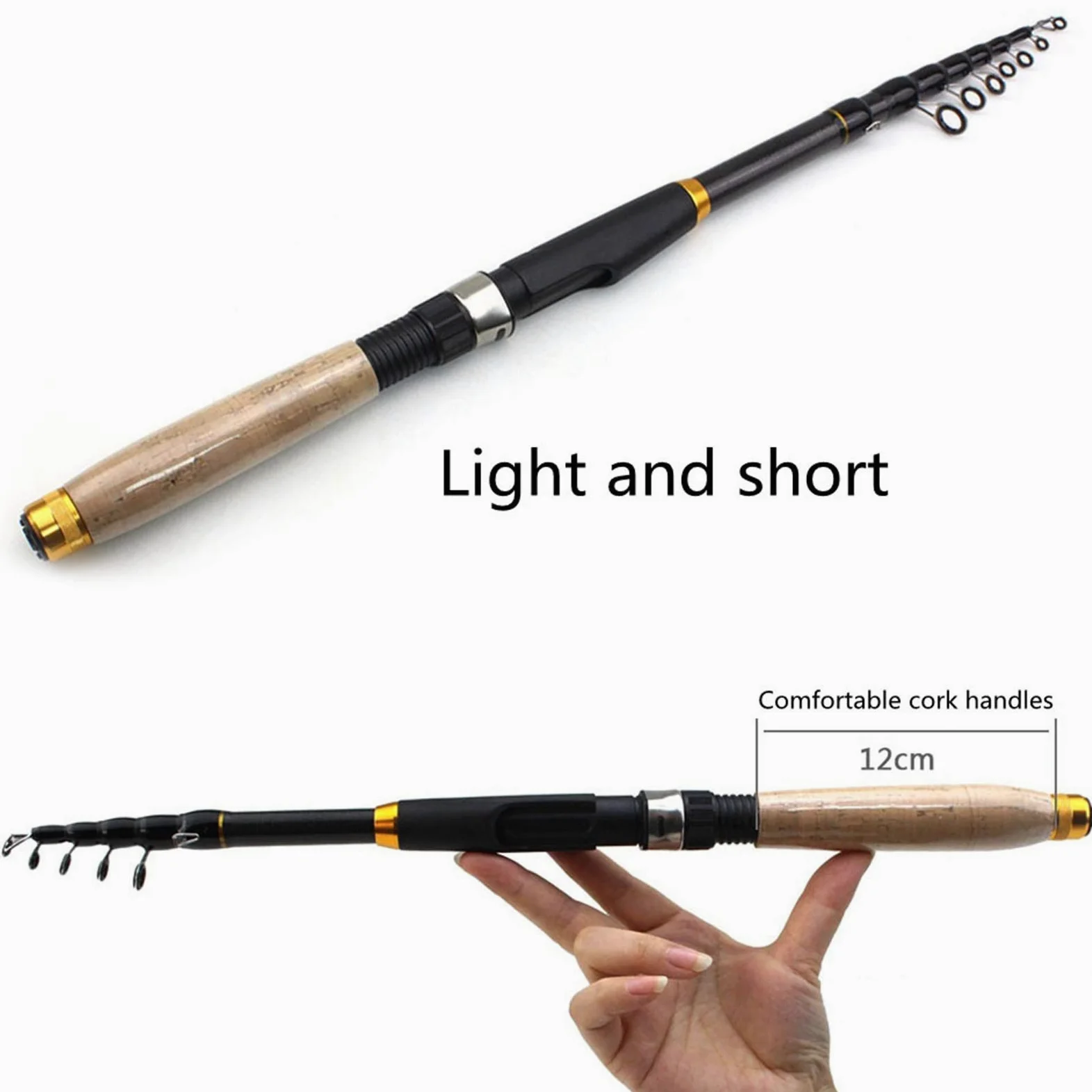 ZYHWX Caña de pescar telescópica multifuncional, fibra de carbono, mango de corcho, cebo giratorio, 2.4 m, Casting, [VARIOS], telescopic-baitcasting-fishing-rod, caña de pescar, FISHING_ROD