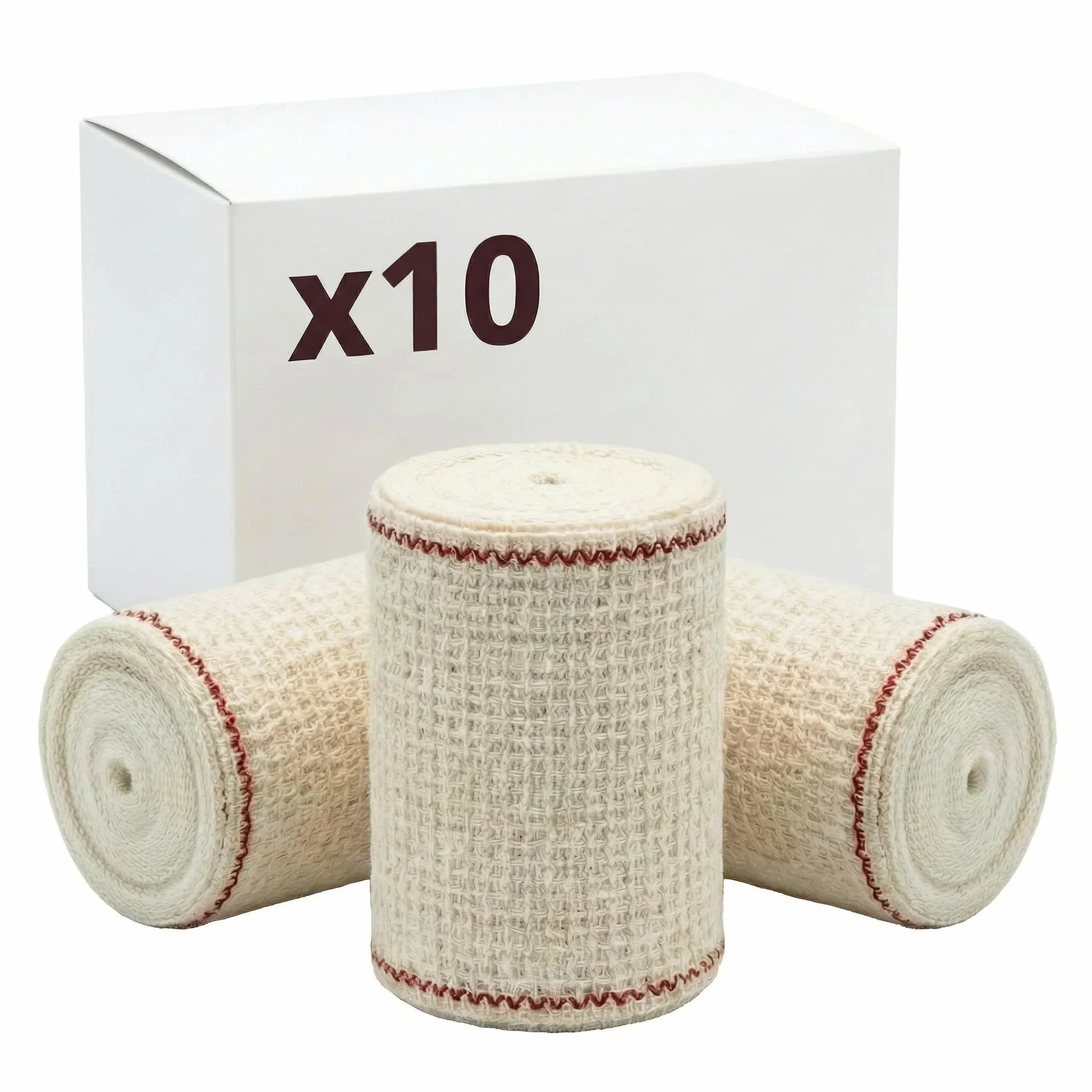 KMINA Venda de Crepe Elastica 5 cm x 4 m Algodon Transpirable y Lavable 10 unidades