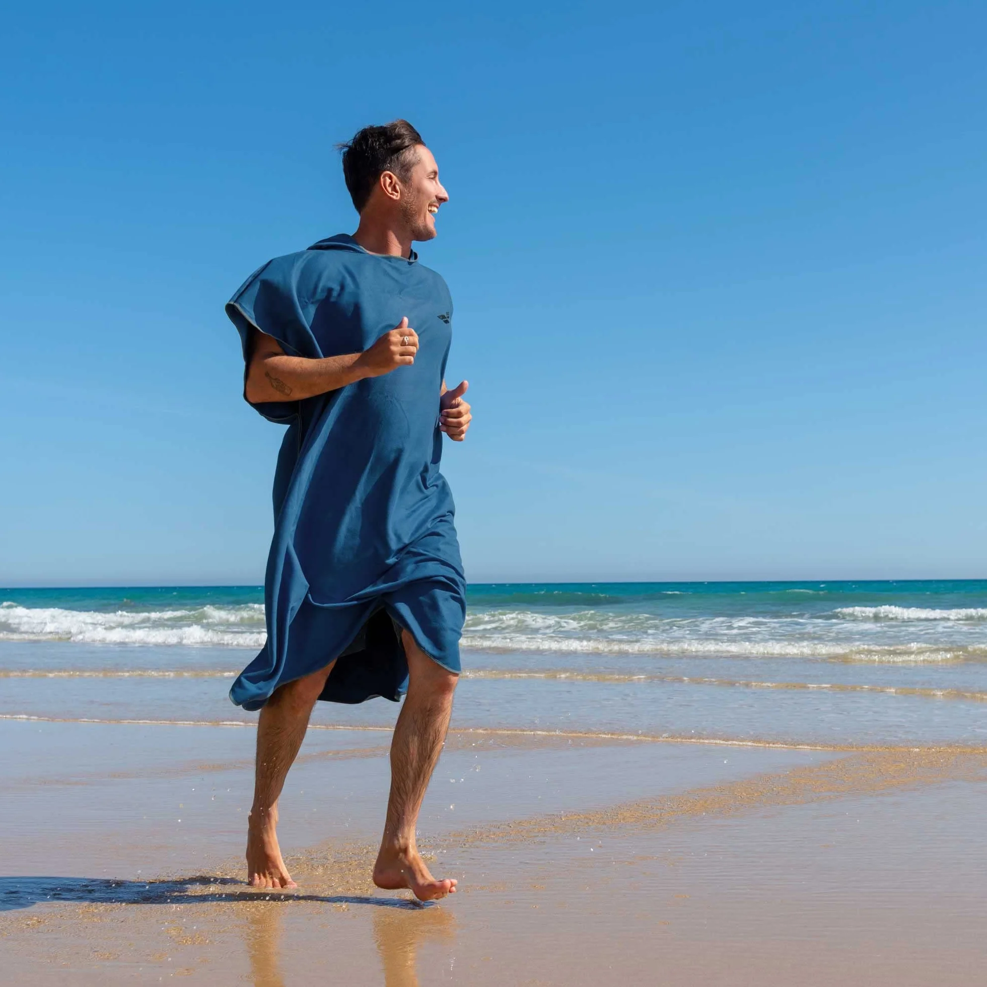 Fit-Flip Poncho de Surf - Ligero, Compacto y de Secado rápido - Toalla para cambiarse para Mujeres y Hombres - Albornoz natación de Microfibra Playa