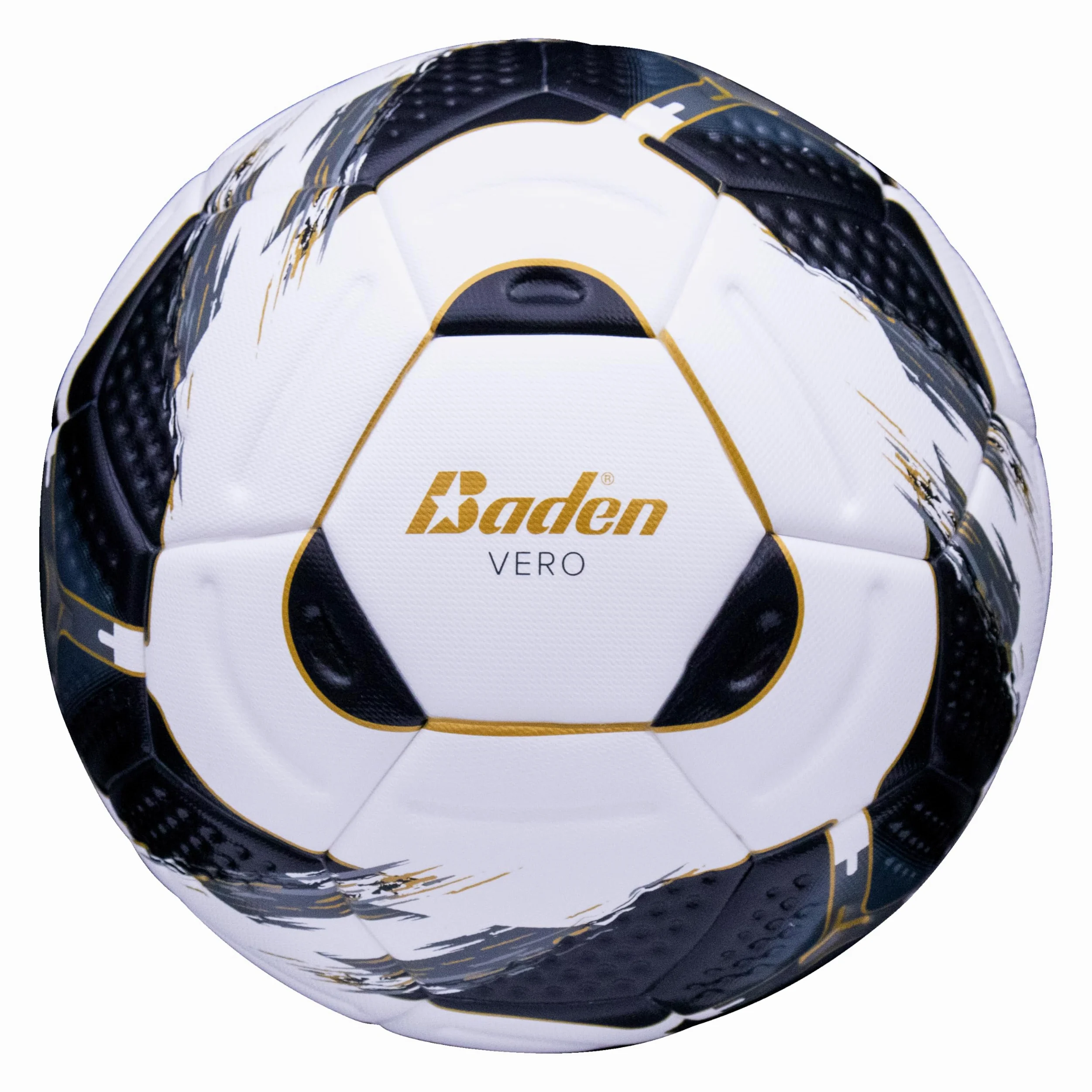 Baden Vero - Balón de fútbol termosellado | Cubierta de poliuretano con textura de remolino con hoyuelos | Durabilidad de alto rendimiento para todo tipo de clima para práctica o partido | Tamaño 4 y