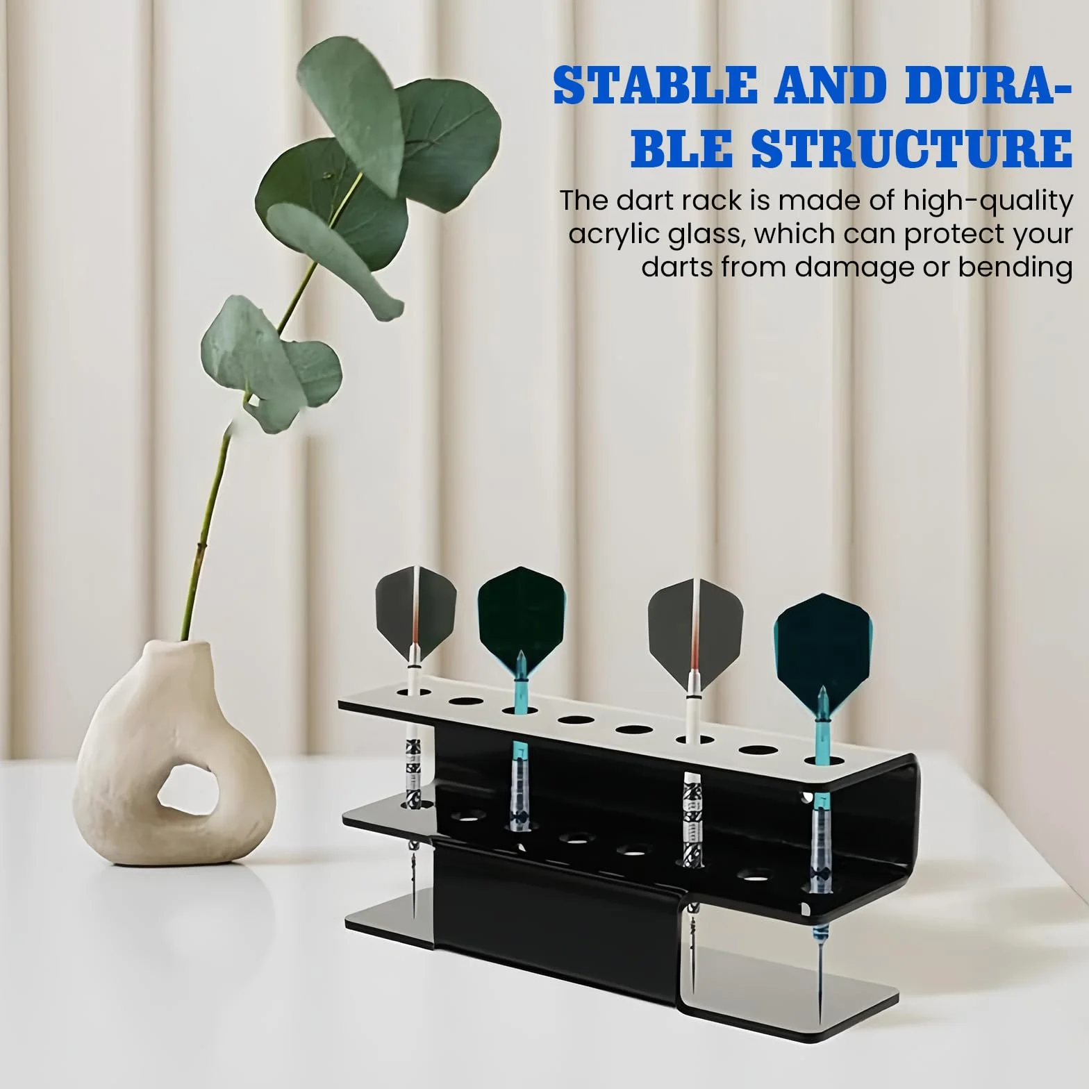 Soporte para Dardos, de Acrílico Negro para 16 Dardos, 2 Piezas Dart Holder Resistente, Almacenamiento Dardos En La Pared, Apto para Dardos de Acero y Dardos Blandos, Accesorio para Cualquier Diana