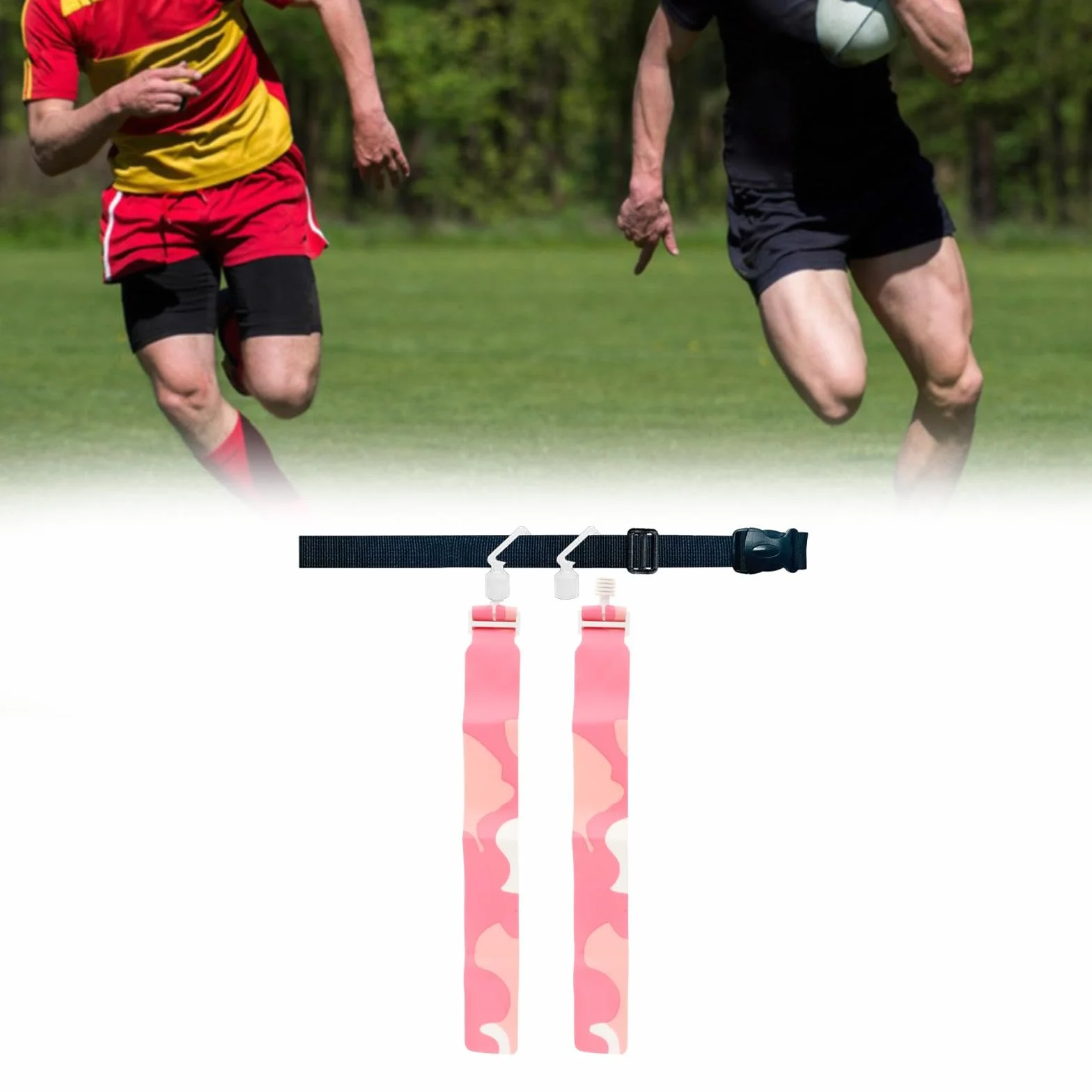 Amagogo Bistiente de fútbol Flagal de Rugby Cinturón Flagal Competencia Deportiva Entrenamiento al Aire Libre Suministros de Adultos para niños Desmontables