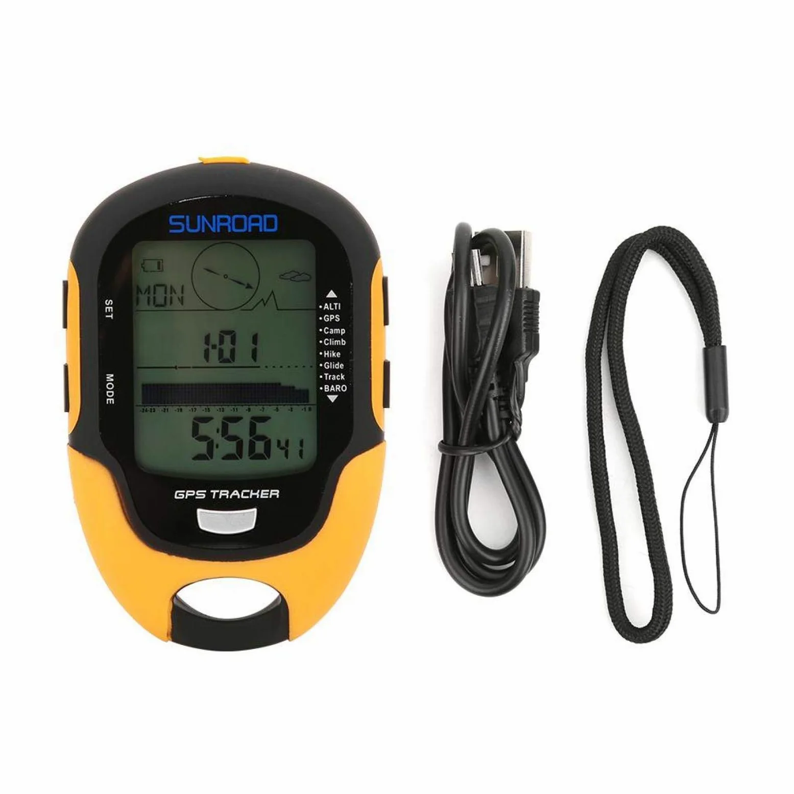 DAUERHAFT Brújula de medidor de altitud GPS Grado Impermeable IPX4, Adecuado para Deportes al Aire