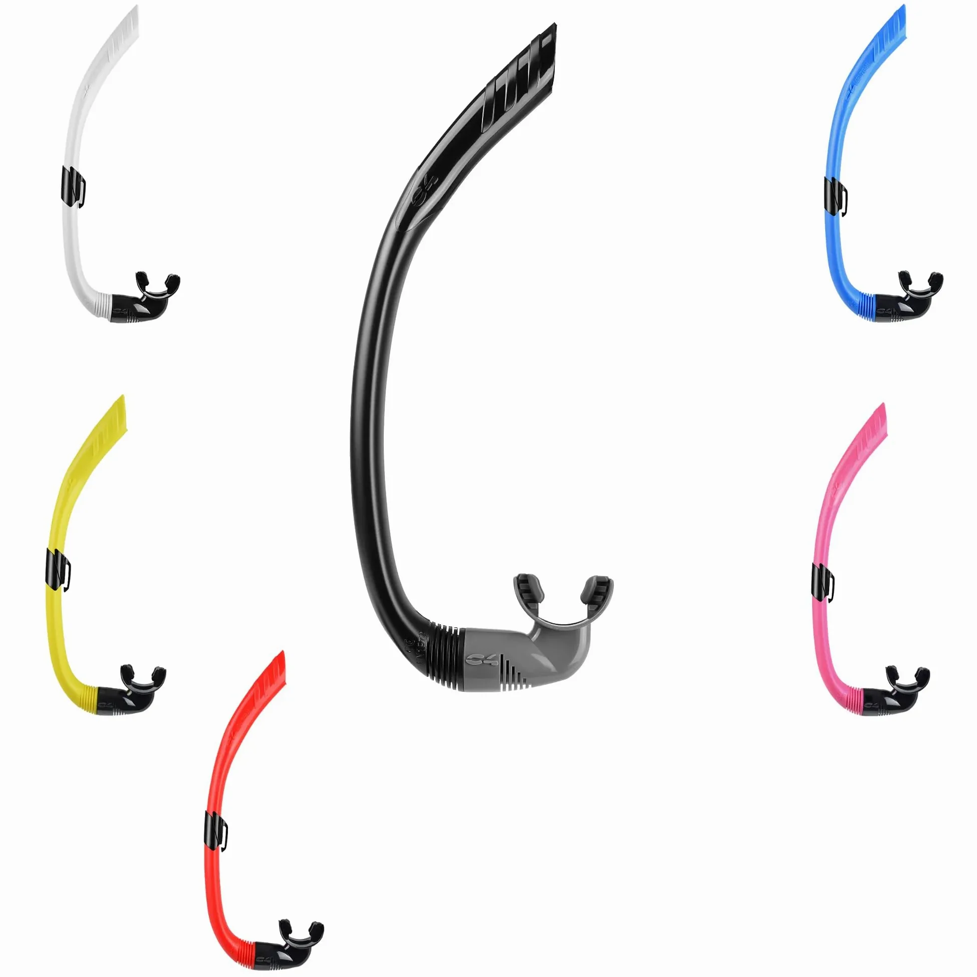 C4 Snorkel - Tubo de snorkel modelo Meeltemi y Sciroocco, boquilla flotante de silicona hipoalergénica y anatómica