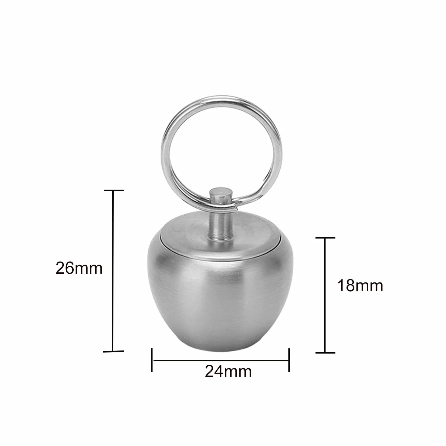 Pastillero Llavero de Acero Inoxidable, Mini Cápsula Impermeable para Viajes y Camping