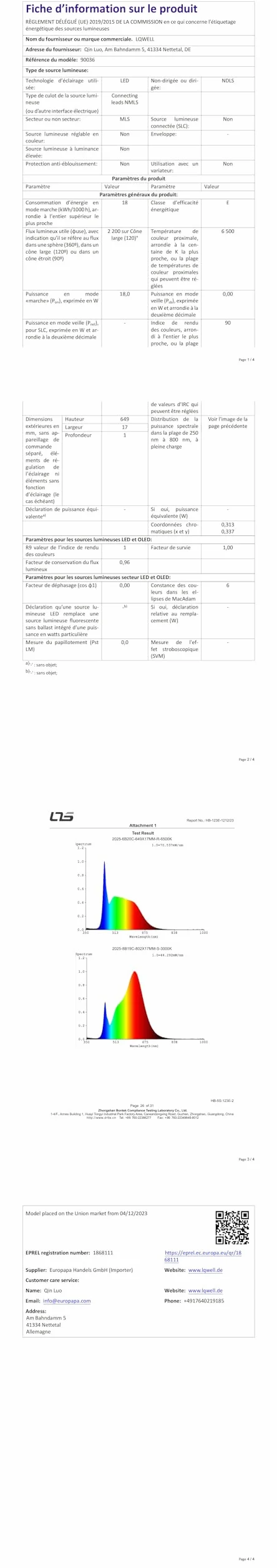 LQWELL® Lámpara de Techo LED IP44 Impermeable 18W 6000K 1980LM Redonda Plana 220x18mm