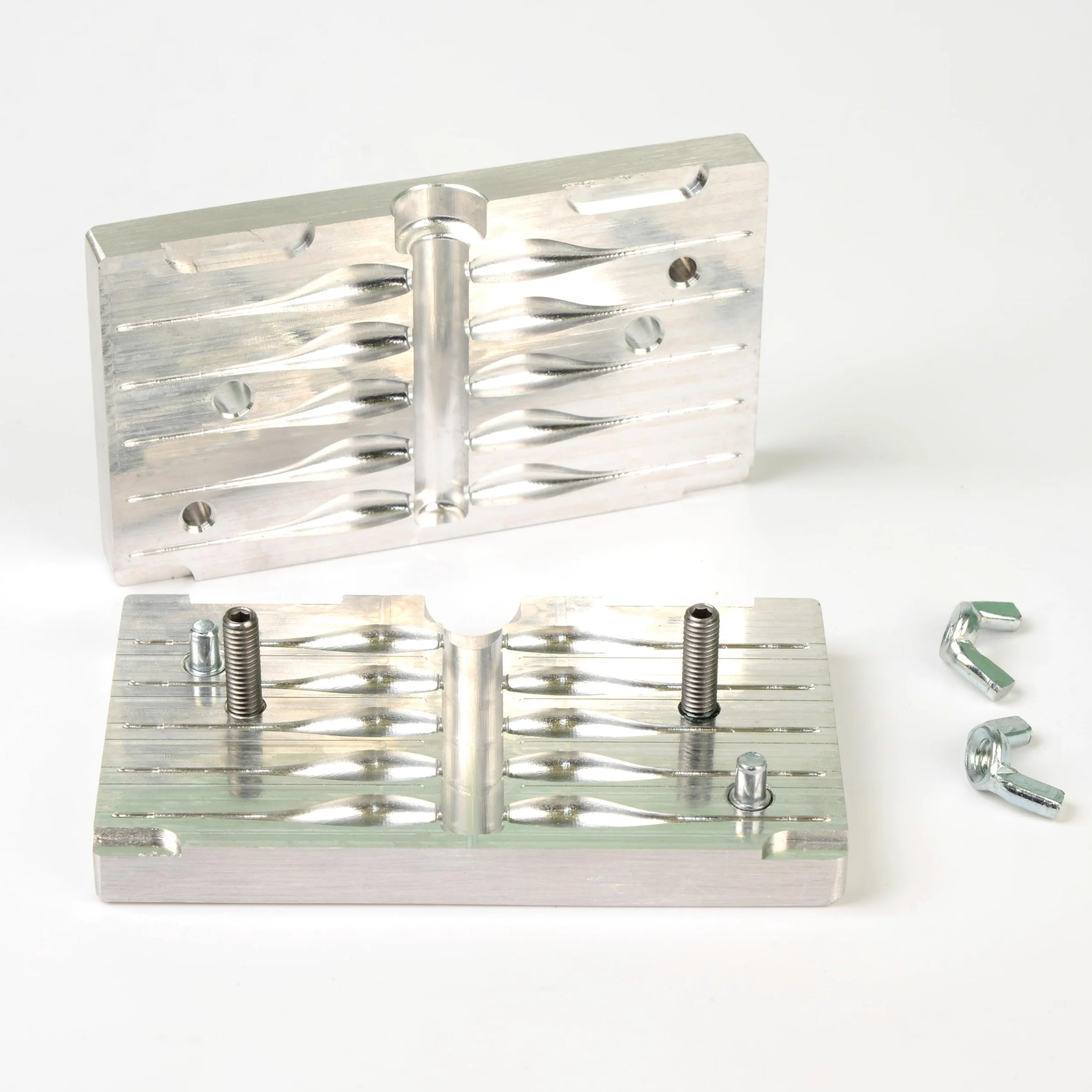 Soft Plastiс - Moldes para Hacer señuelos de inyección, señuelos de Pesca Crappie de 2 Pulgadas, 10 cavidades de Aluminio