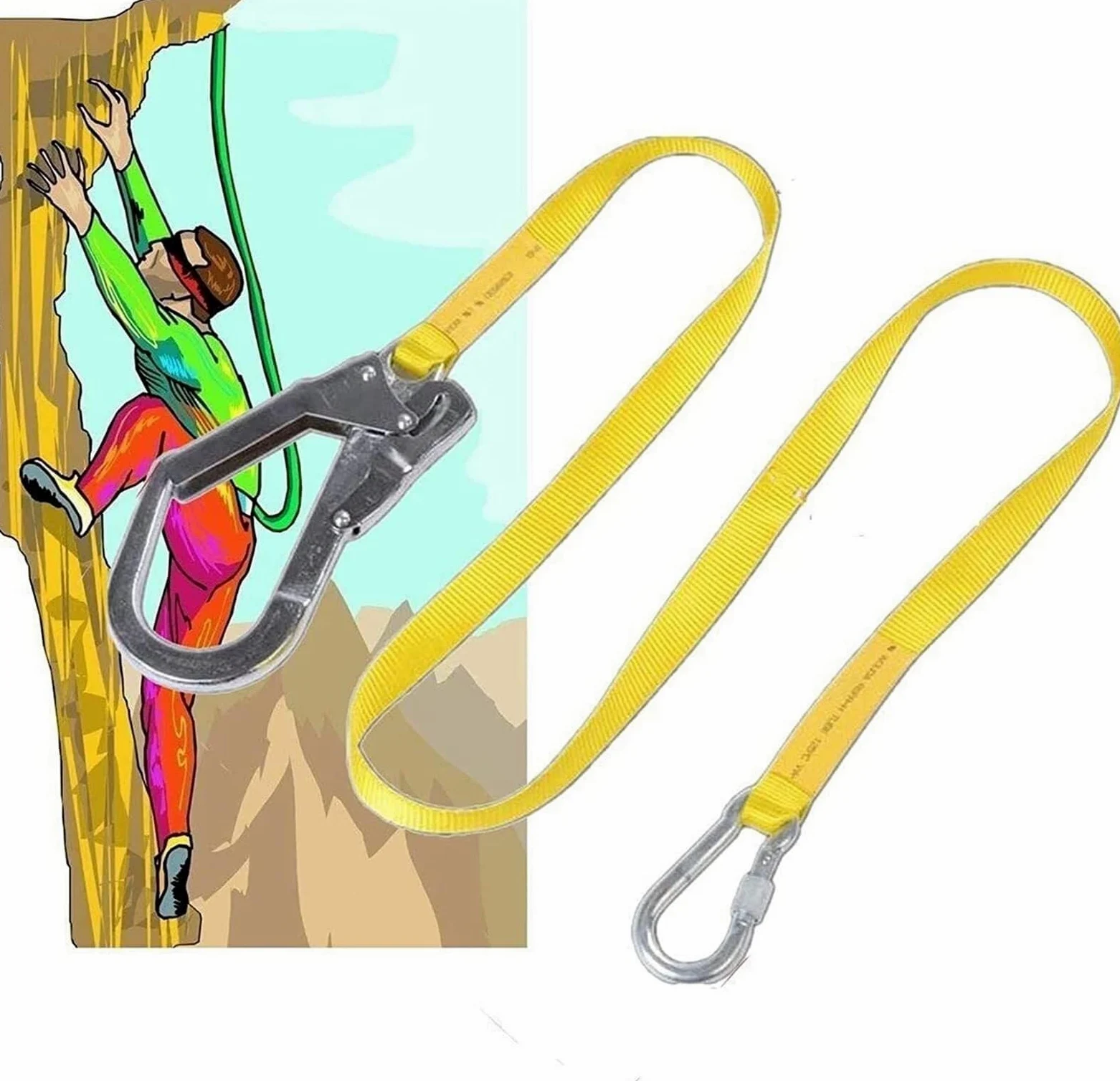 Cordón de seguridad con ganchos a presión, arnés para exteriores, cuerda de protección con mosquetón, 180 cm de longitud