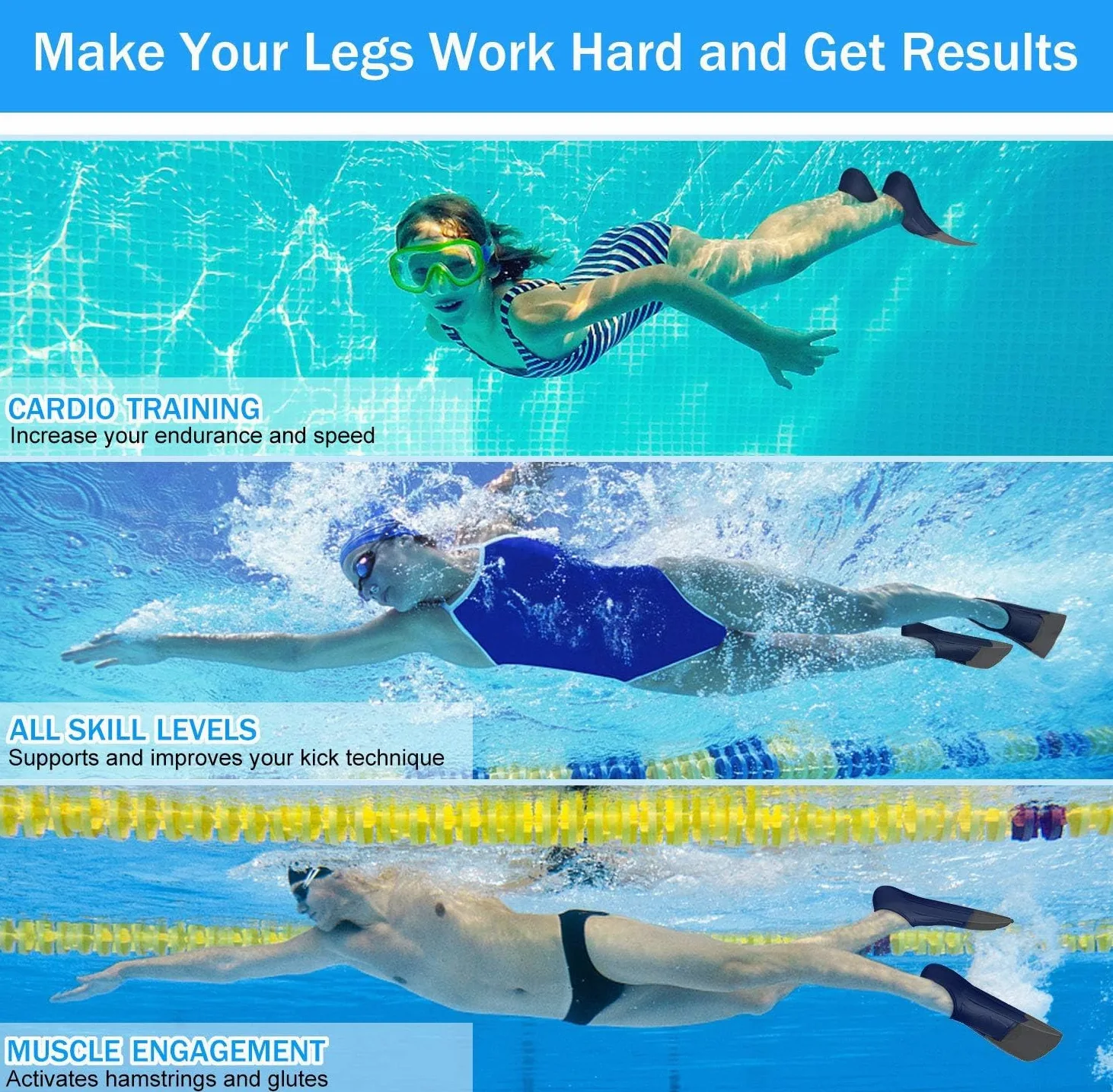 Gintenco Aletas de Buceo, Aletas de Snorkel para Hombres y Mujeres,Freediving y Pesca submarina, Unisex Adulto