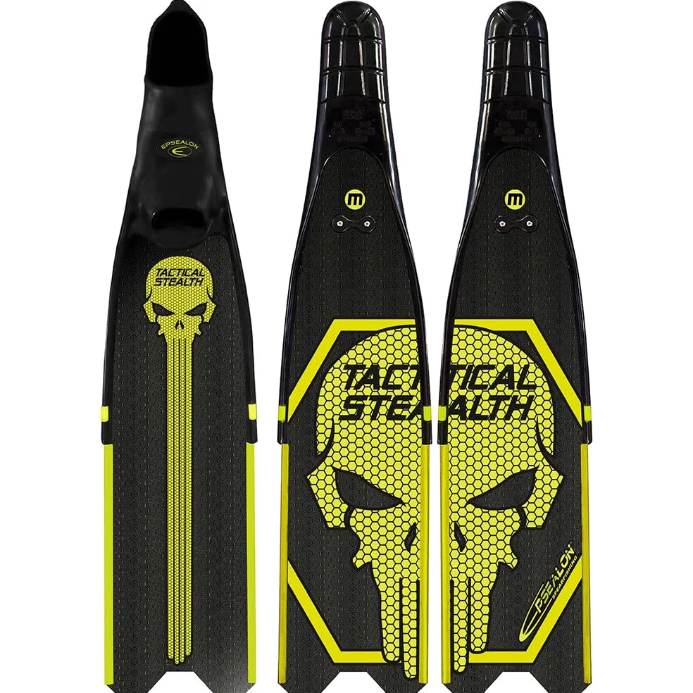 EPSEALON - Aletas Tactical Stealth - Dureza suave - 100% carbono calidad "Mitsubishi Chemical Carbon Fiber & Composites"