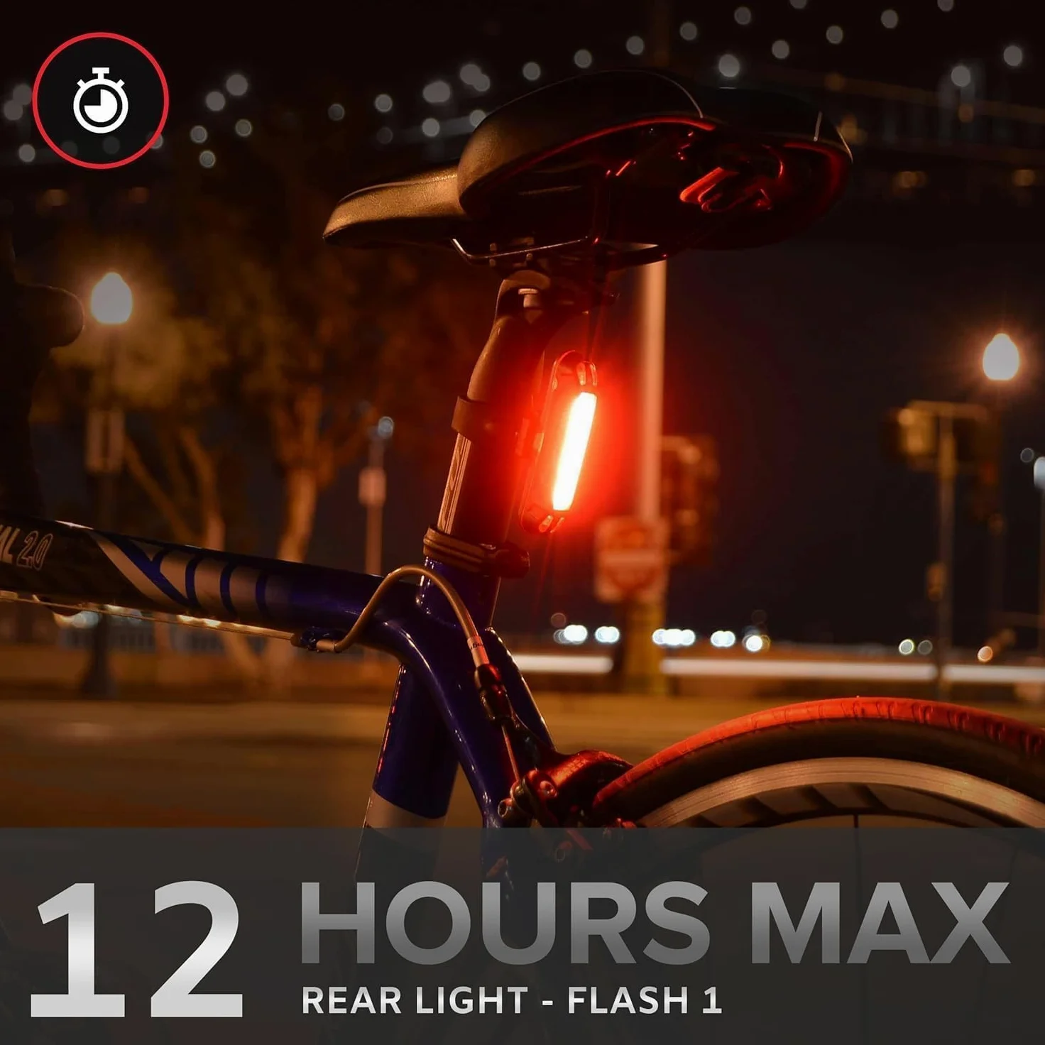 Night Provision - Juego de luces para bicicleta delanteras y traseras recargables con USB-C, para faros delanteros, luces traseras y traseras, la mejor seguridad para monopatín, longboards, carretera