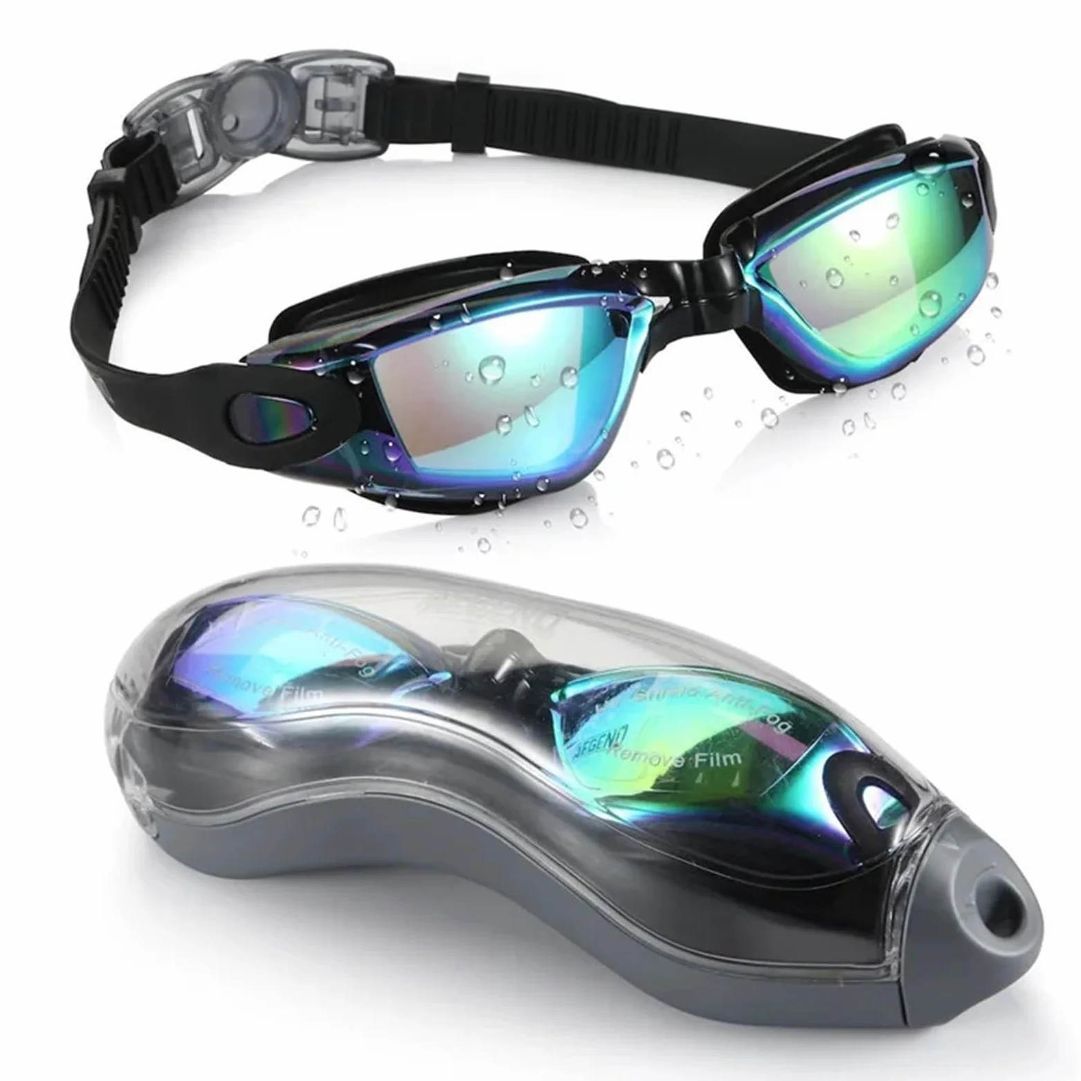 Gafas de natación profesionales Para Deportes | Hombres Mujeres impermeables antivaho piscina gafas de natación for adultos gafas de agua ajustables
