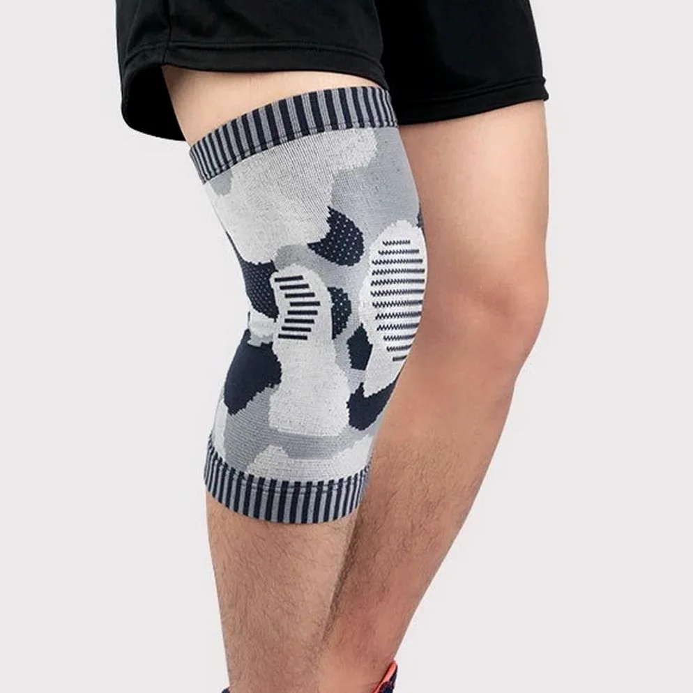 Par Deporte Camuflaje Tejer Compresión Rodillera Soporte para Fitness Baloncesto Fútbol Running Protector Manga Rodillera (Tamaño : X-Large) (M)