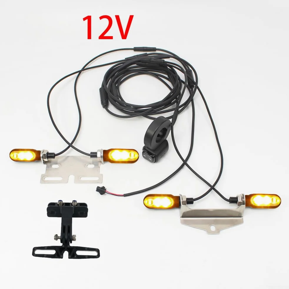 Honseadek Kit de luces de bicicleta eléctrica de 12 V, faro delantero y señal de giro de freno trasero para motocicleta, scooter, bicicleta eléctrica