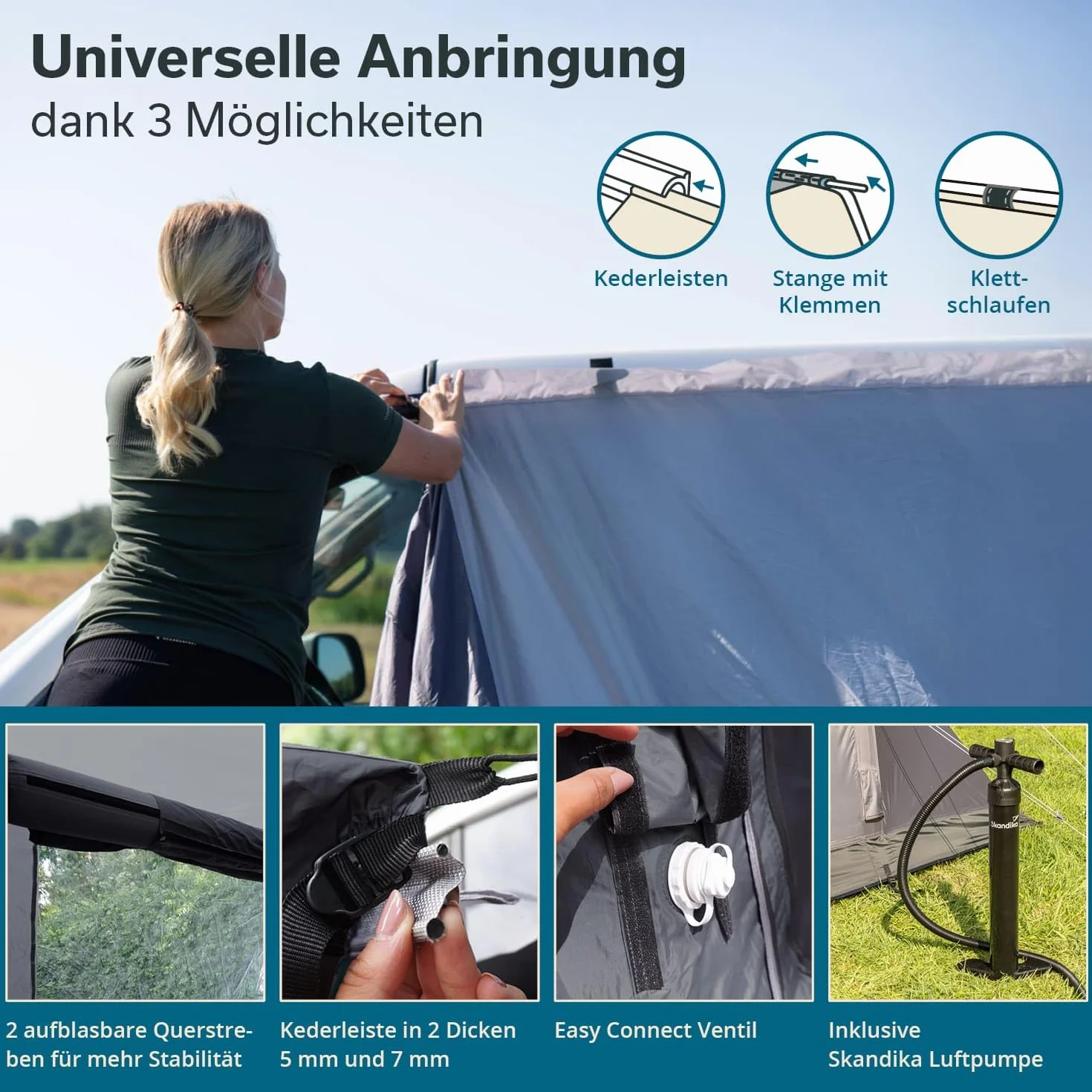 Skandika Aarhus Travel 2 / Aarhus Air Protect Tienda de campaña para autobús |con/sin Air Protect, 2 Personas, Independiente, 2 m Altura, mosquitera