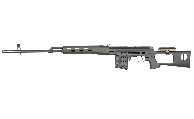 Réplica de Rifle de Francotirador de Airsoft Modelo Dragunov SVD o SWD accionado por Muelle de plástico y Metal de la Marca AGM - Potencia 1,2 Julios
