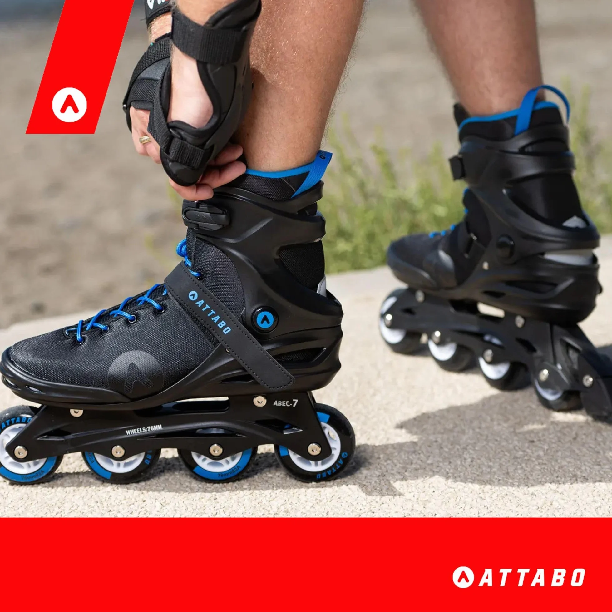 ATTABO Patines en línea ciclón talla 40-46 EU para hombre con ruedas PU 82A capa semi-dura TPR freno